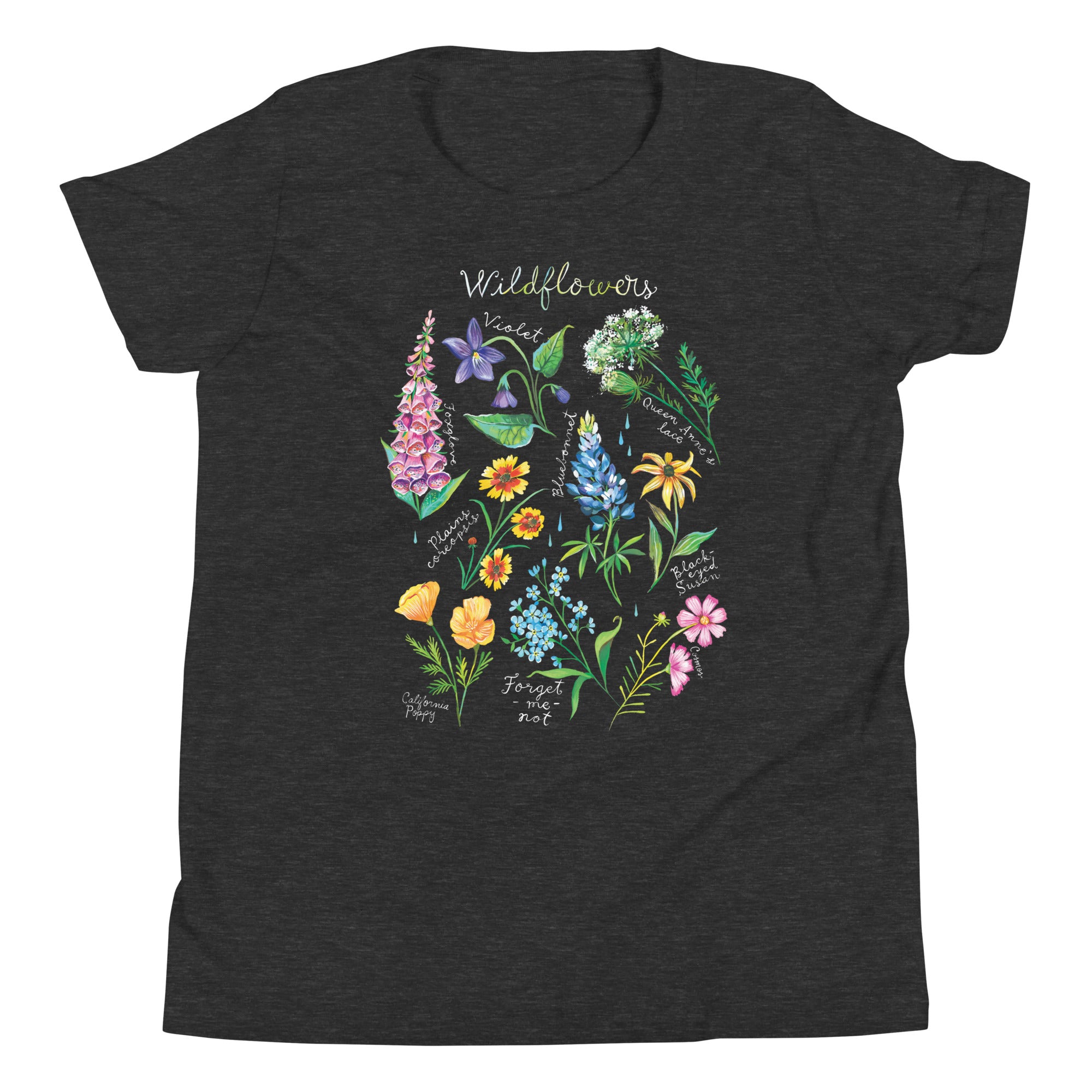 Wildflowers Youth T-Shirt Dark Grey Heather