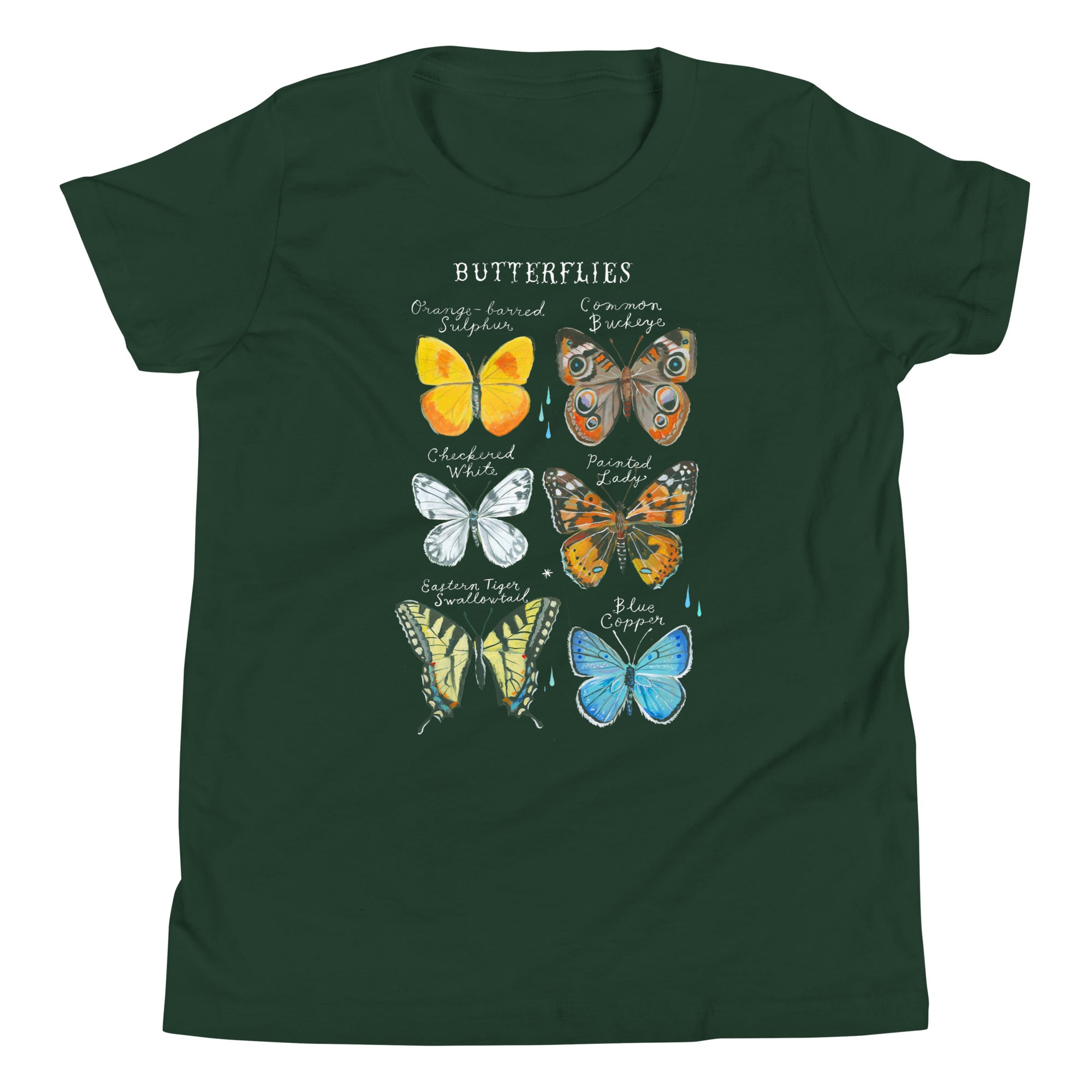 Butterfly Chart Youth T-Shirt Forest