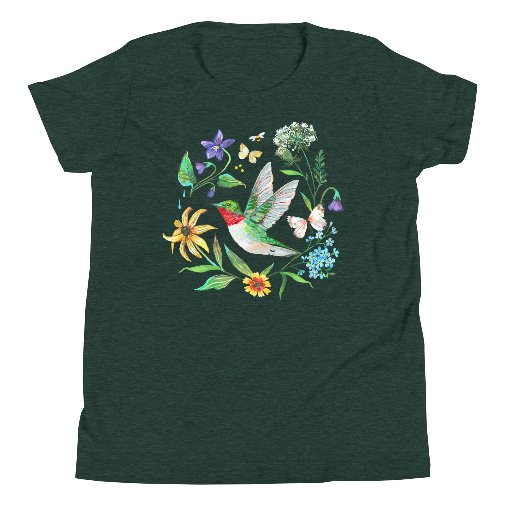 Hummingbird Youth T-Shirt Heather Forest