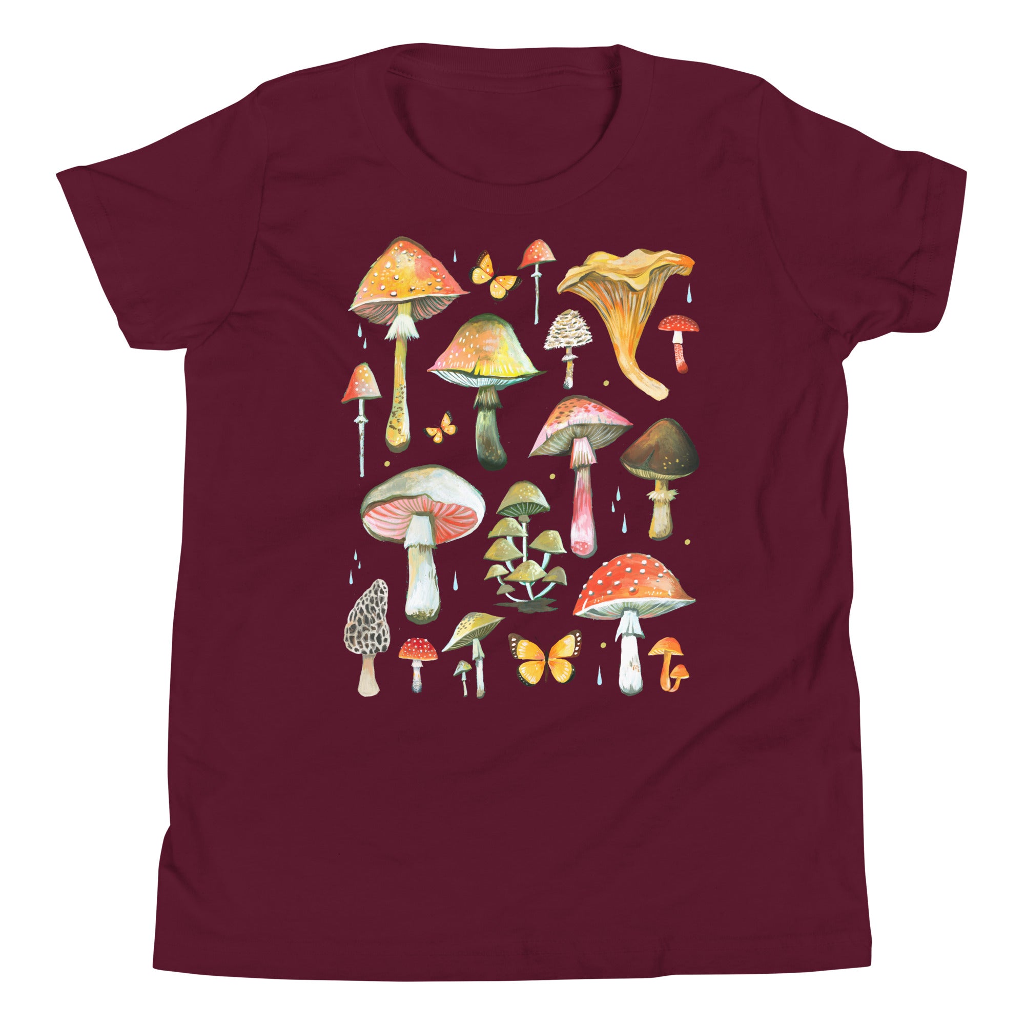 Mushroom Youth T-Shirt Maroon