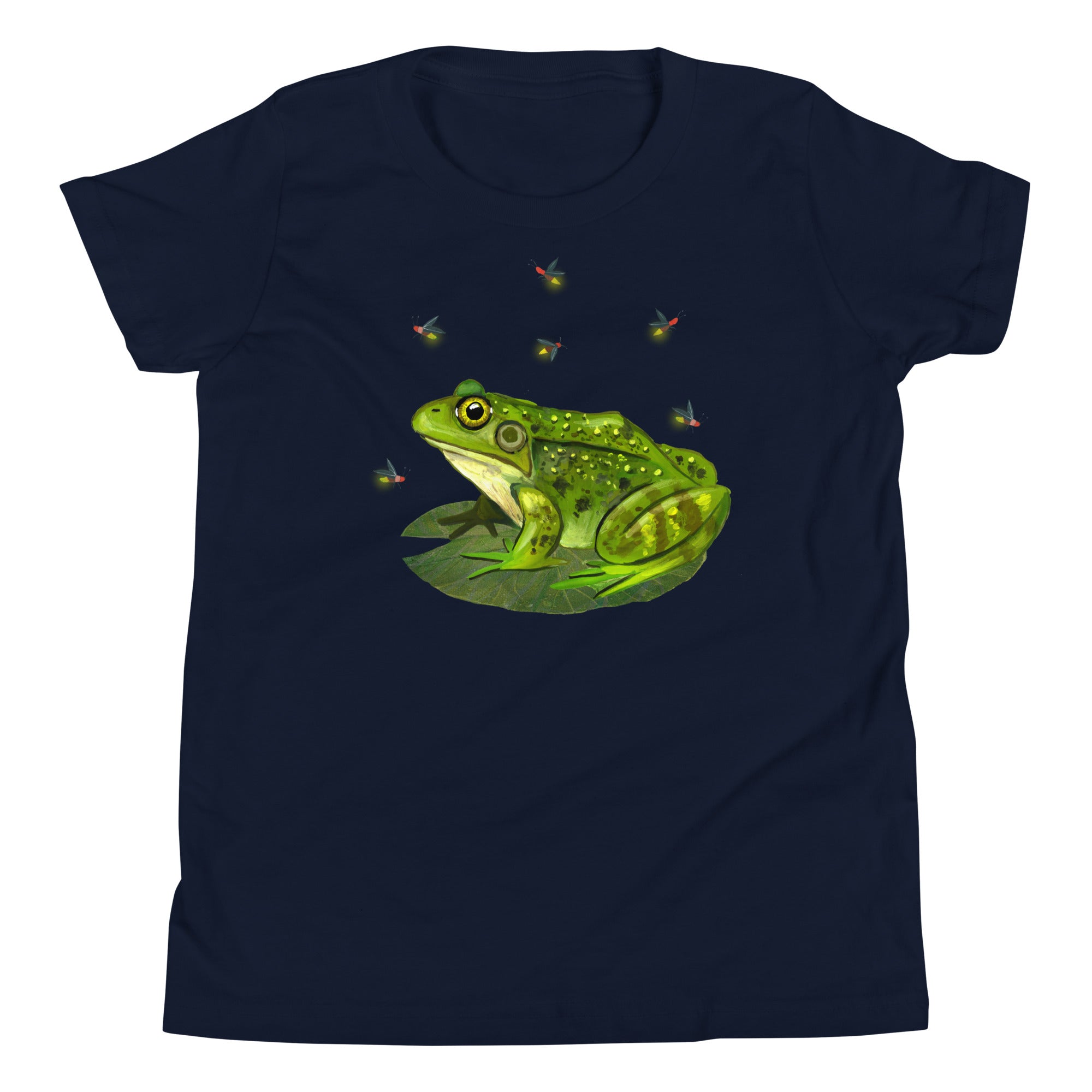 Frog & Fireflies Youth T-Shirt Navy