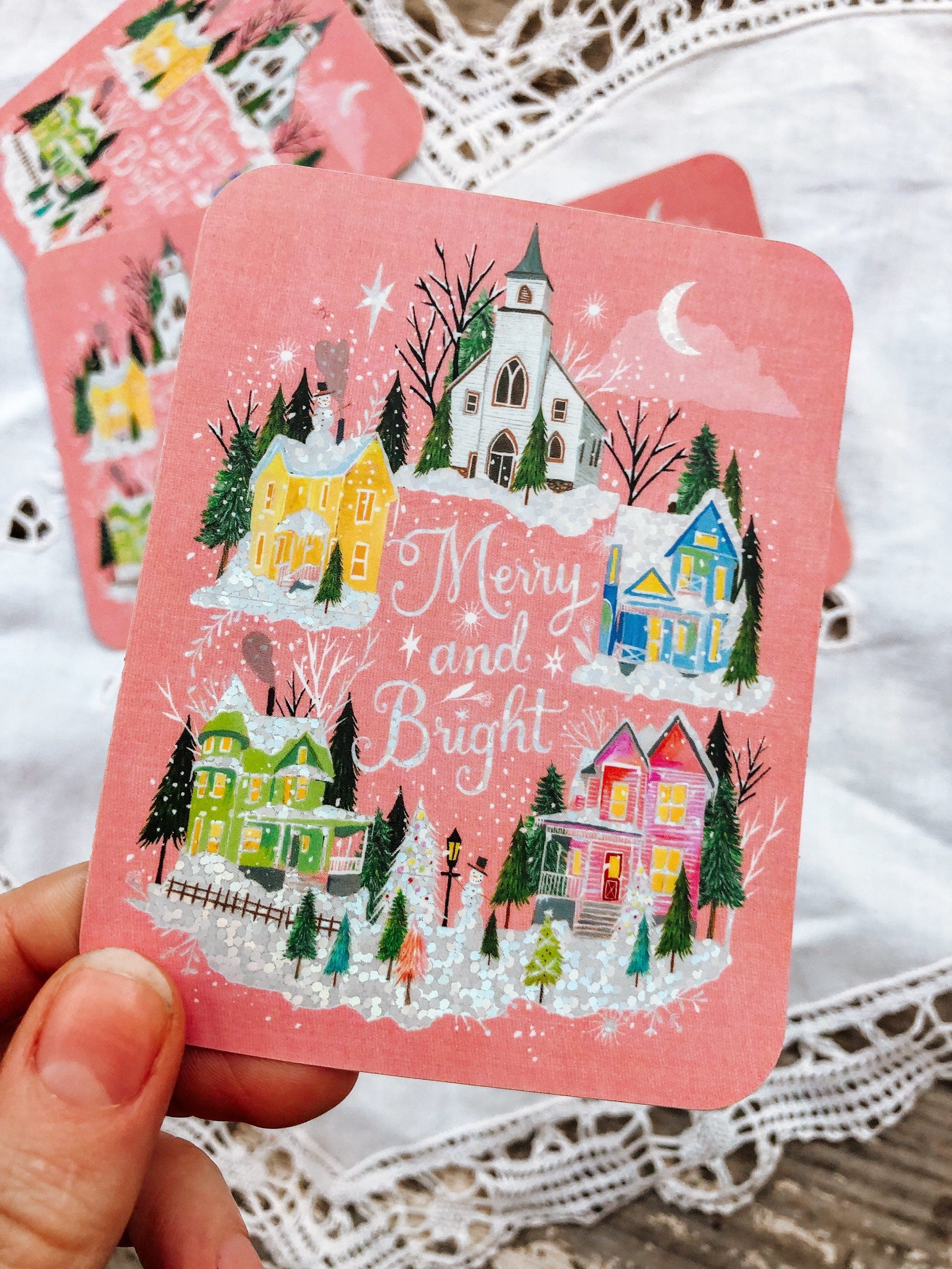 Merry & Bright Glitter Sticker