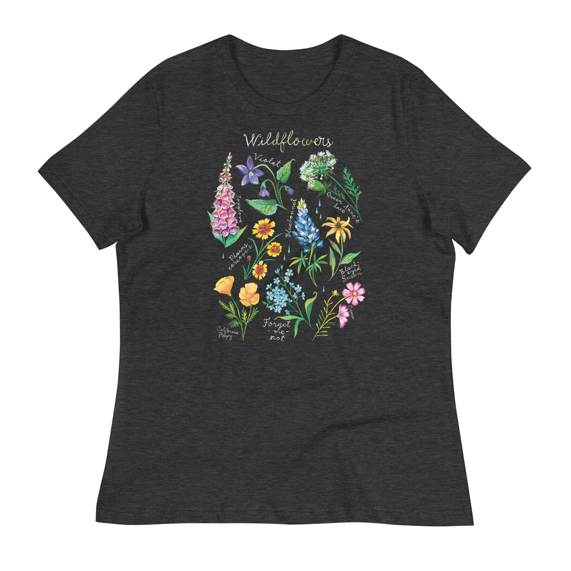 Wildflowers Women's T-Shirt Dark Grey Heather
