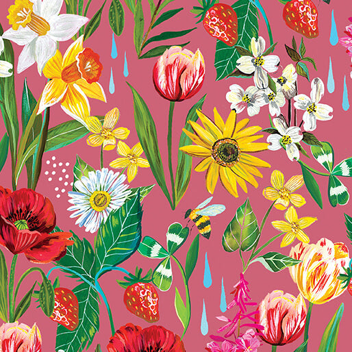 Lydia's Meadow Rose Fabric