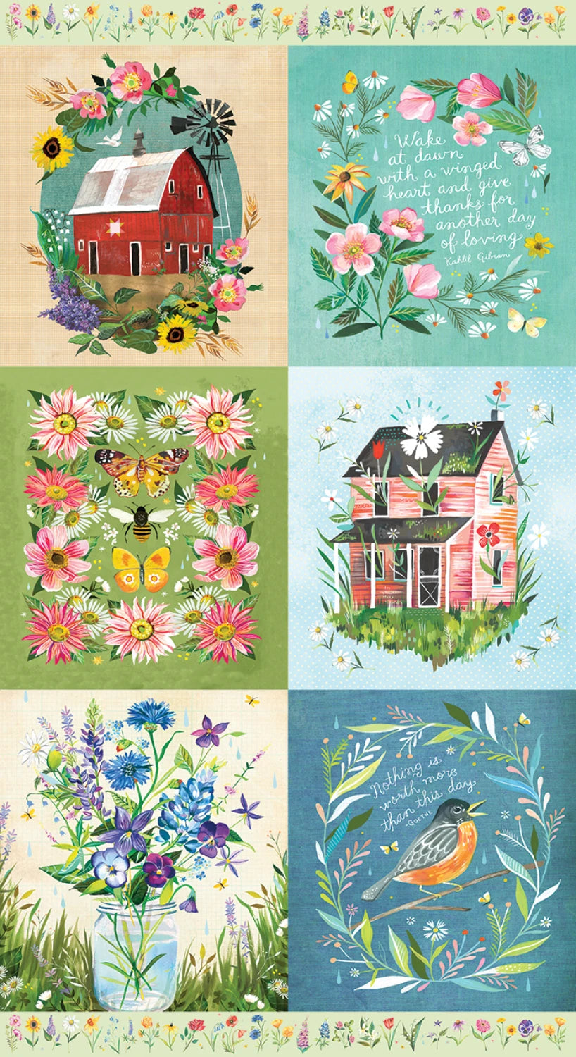 A Prairie Heart Panel Multi Fabric