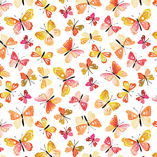 Rustic Flutter Peach Jam/White Fabric