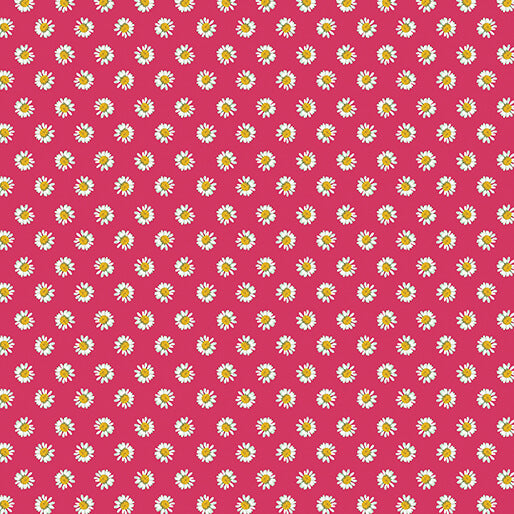 Dainty Daisy Dark Pink Fabric