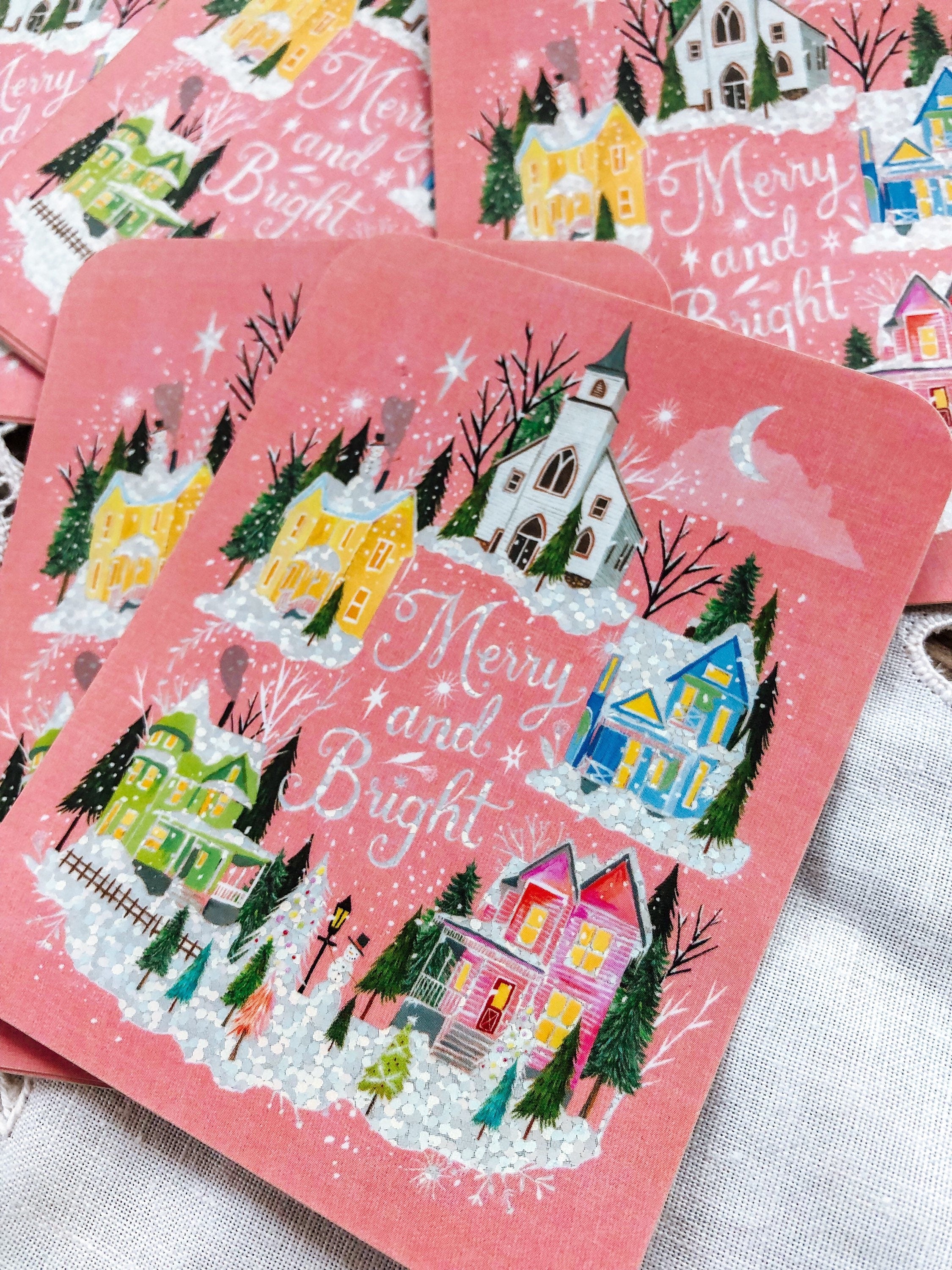 Merry & Bright Glitter Sticker