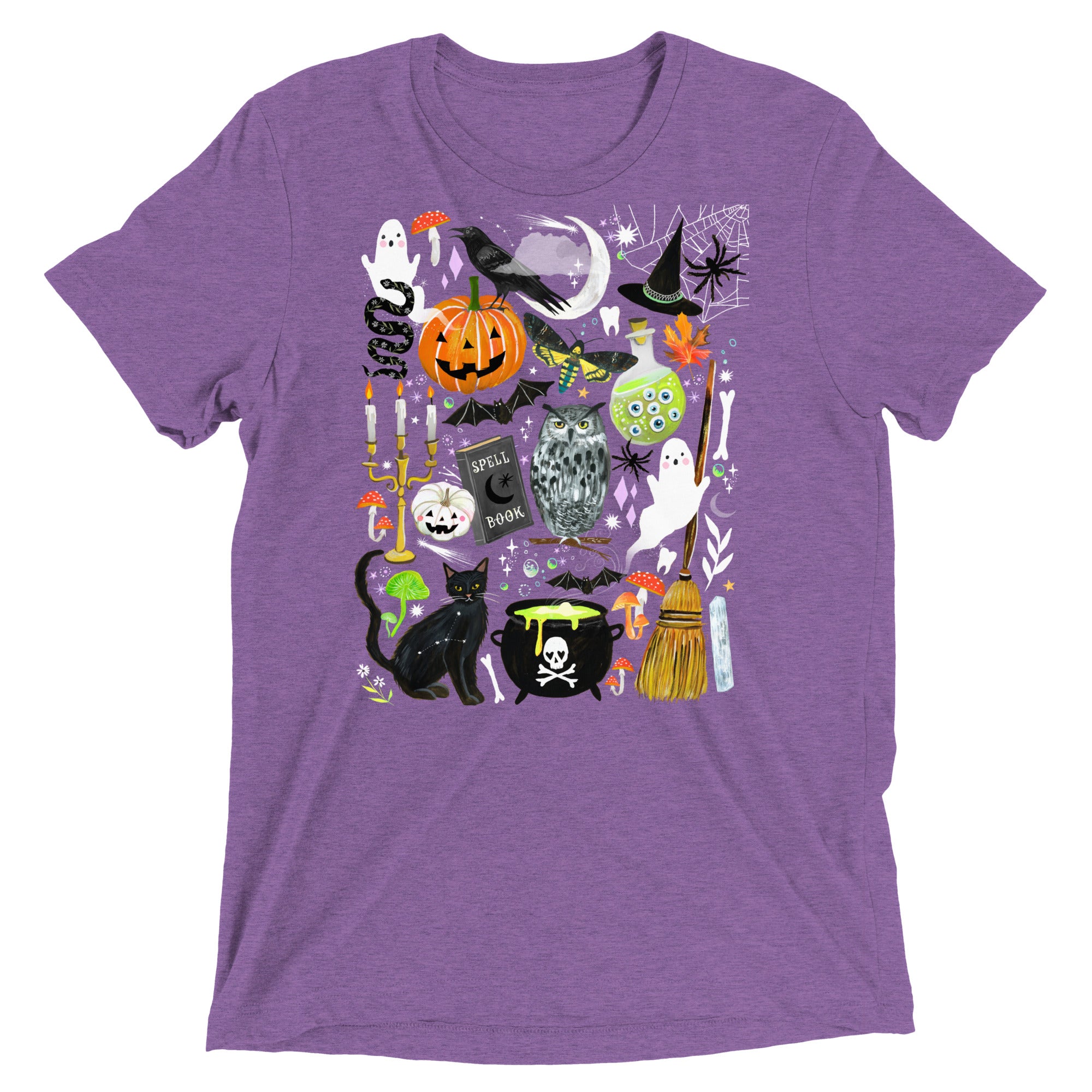 Tri-Blend Halloween T-Shirt Purple Triblend