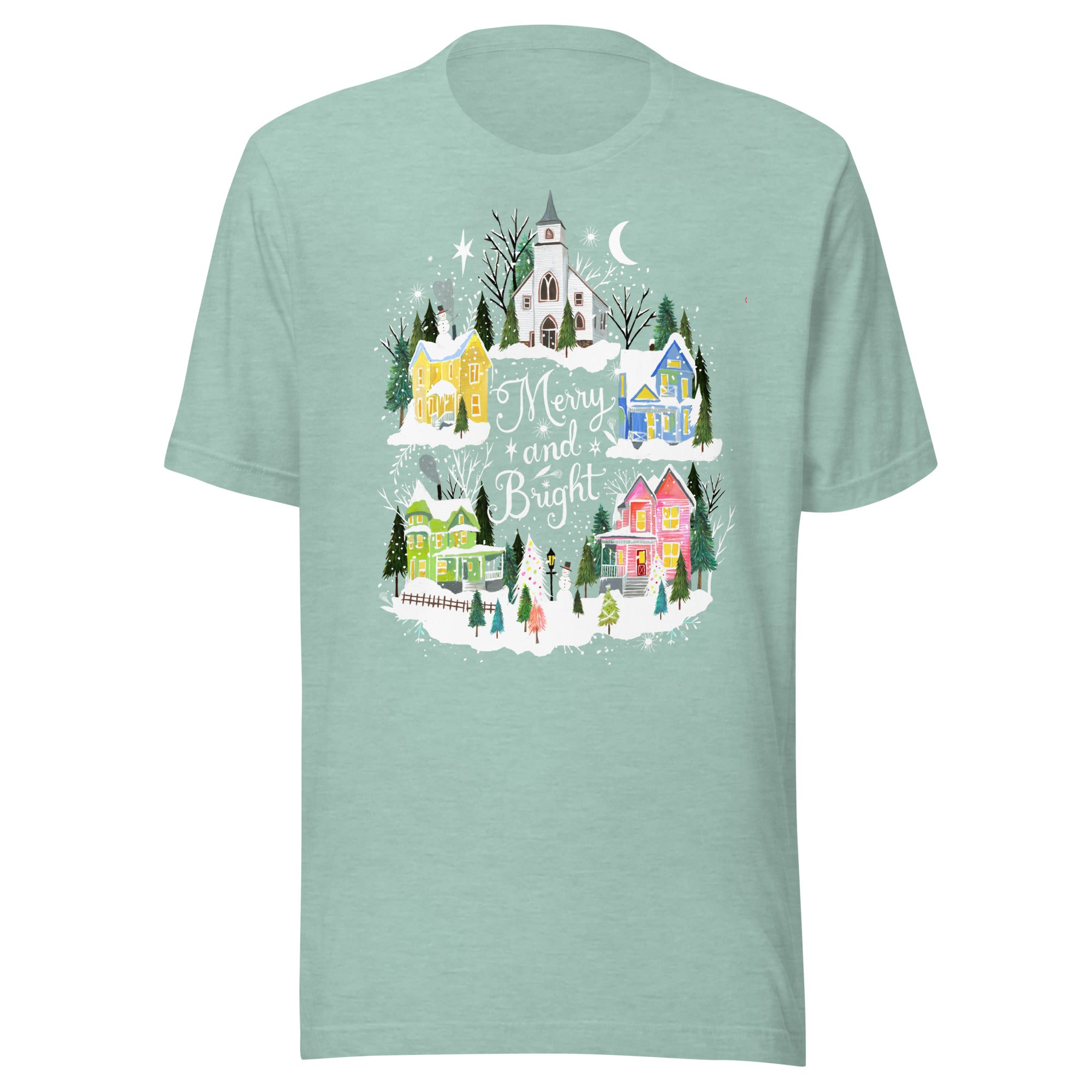 Merry and Bright T-Shirt Heather Prism Dusty Blue