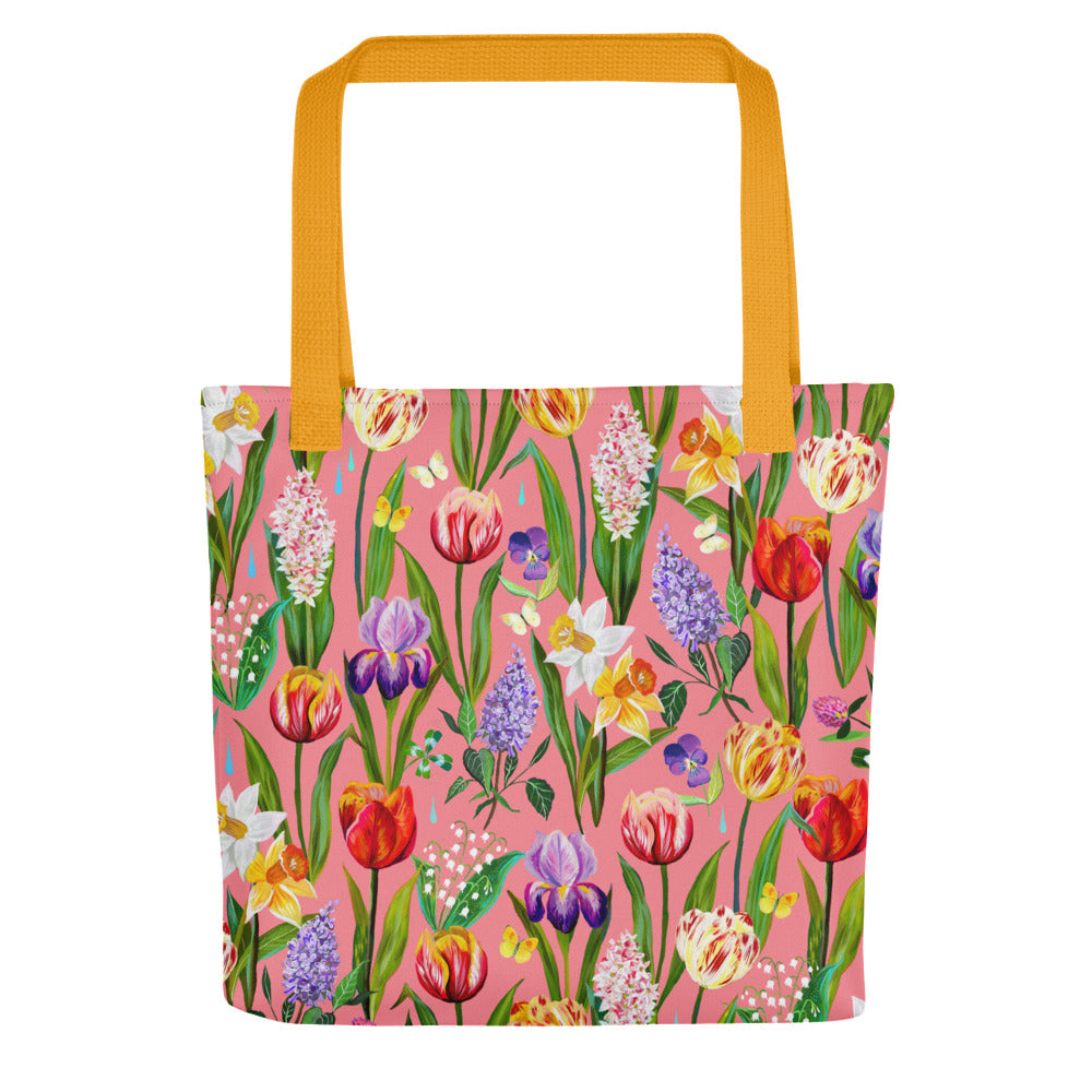 Tulip Field Tote Bag Yellow