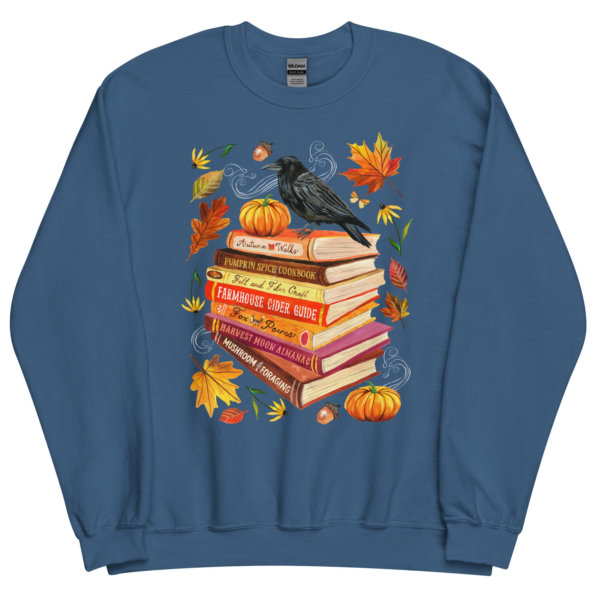 Autumn Library Sweatshirt Indigo Blue