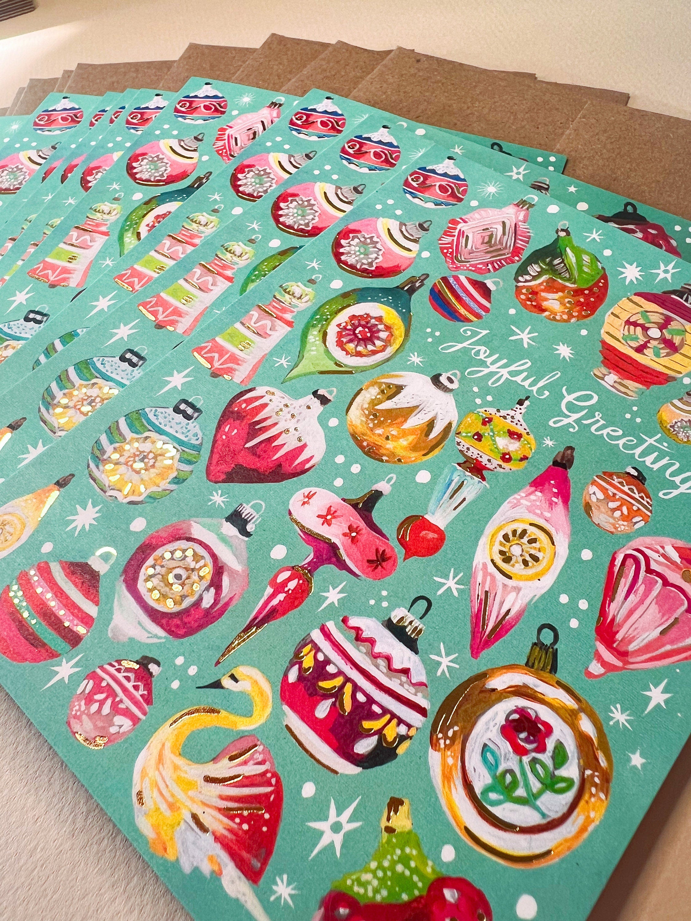 Vintage Ornaments Boxed Cards