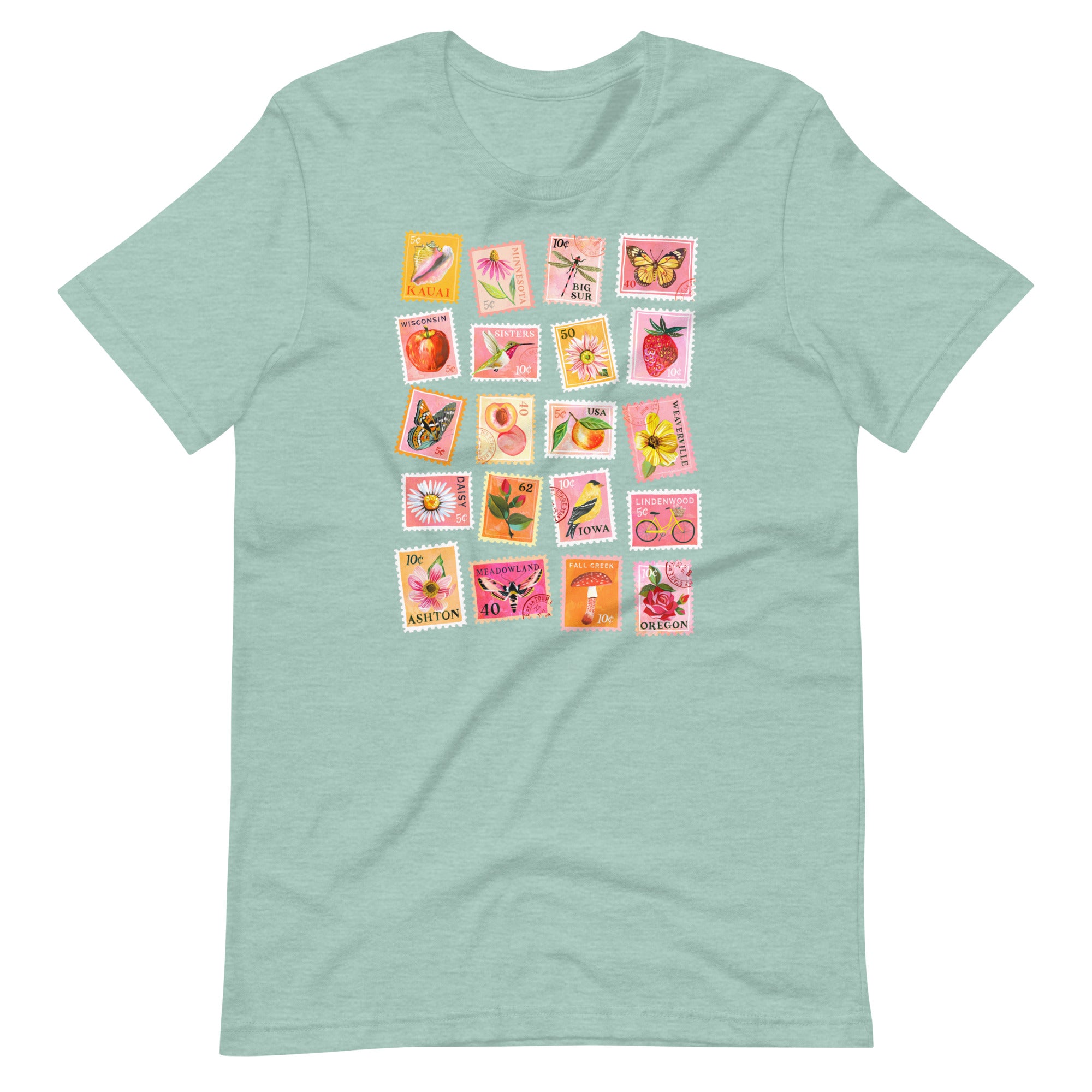 Stamp Collection T-shirt Heather Prism Dusty Blue