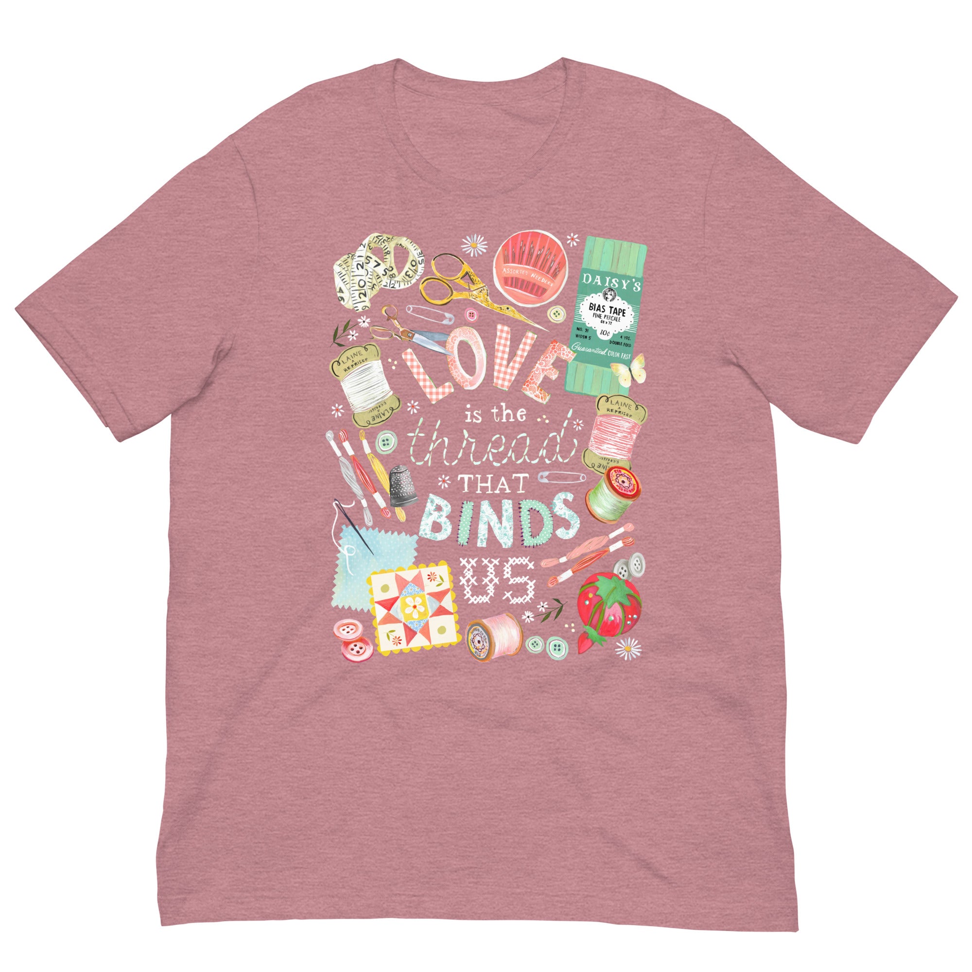 Love is The Thread T-Shirt Heather Orchid