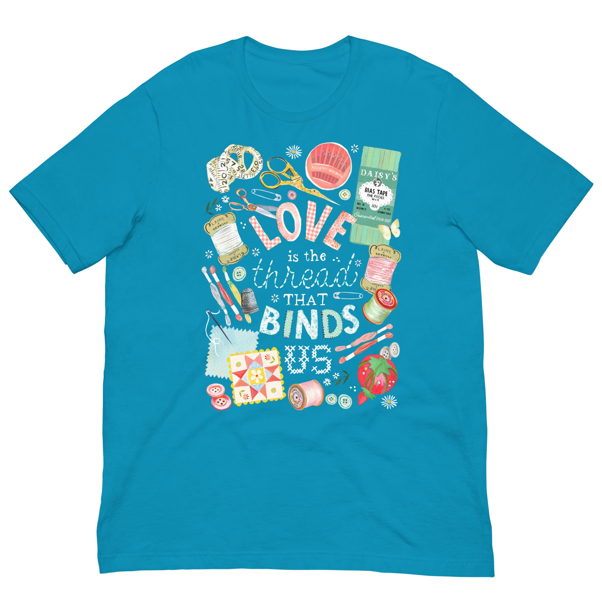 Love is The Thread T-Shirt Aqua