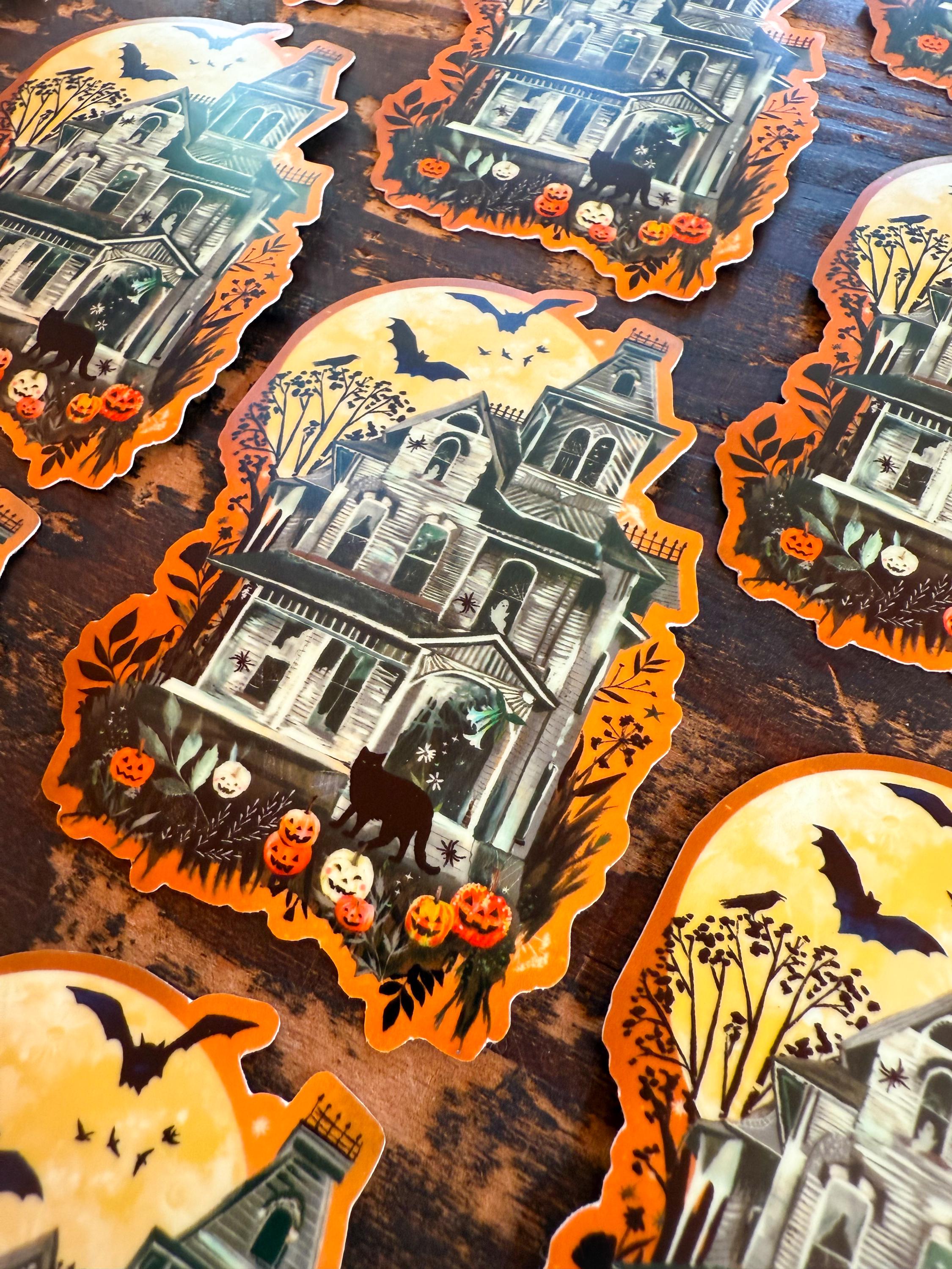 Haunted House - Glow in The Dark Sticker