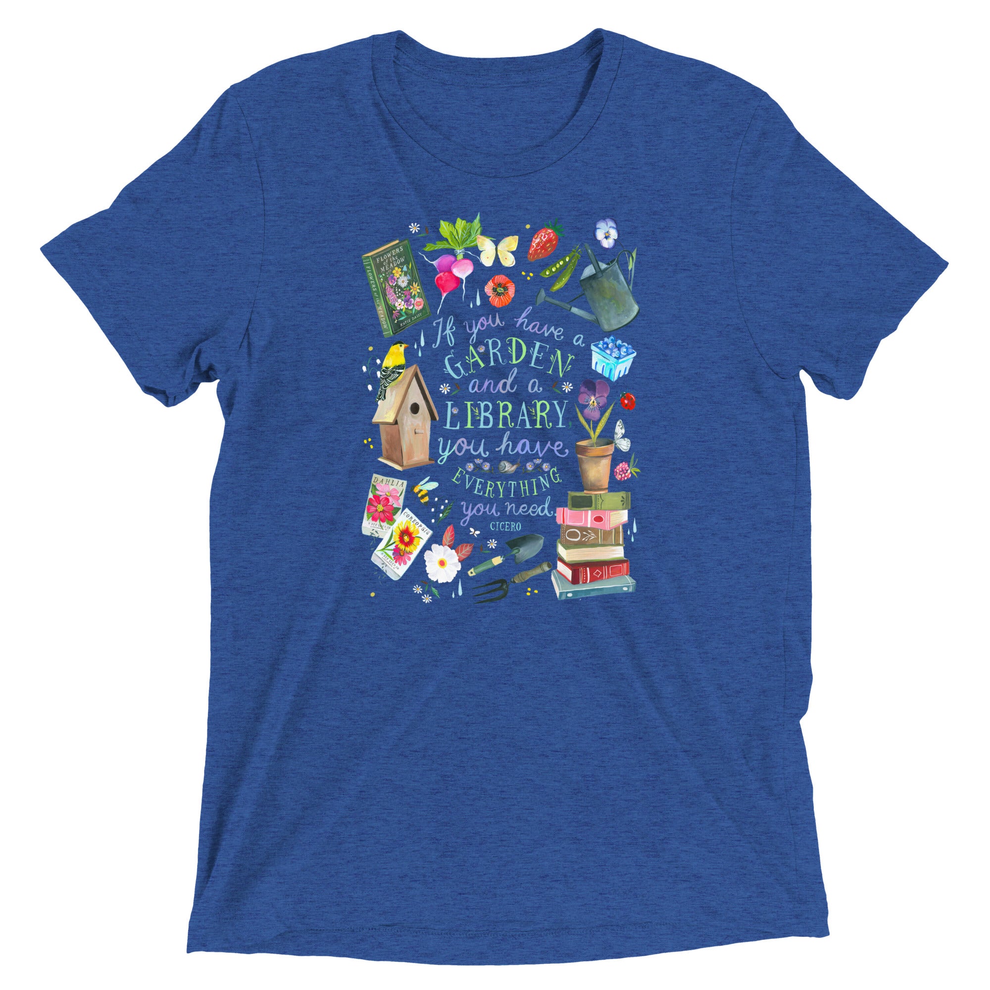 Garden and a Library T-Shirt True Royal Triblend