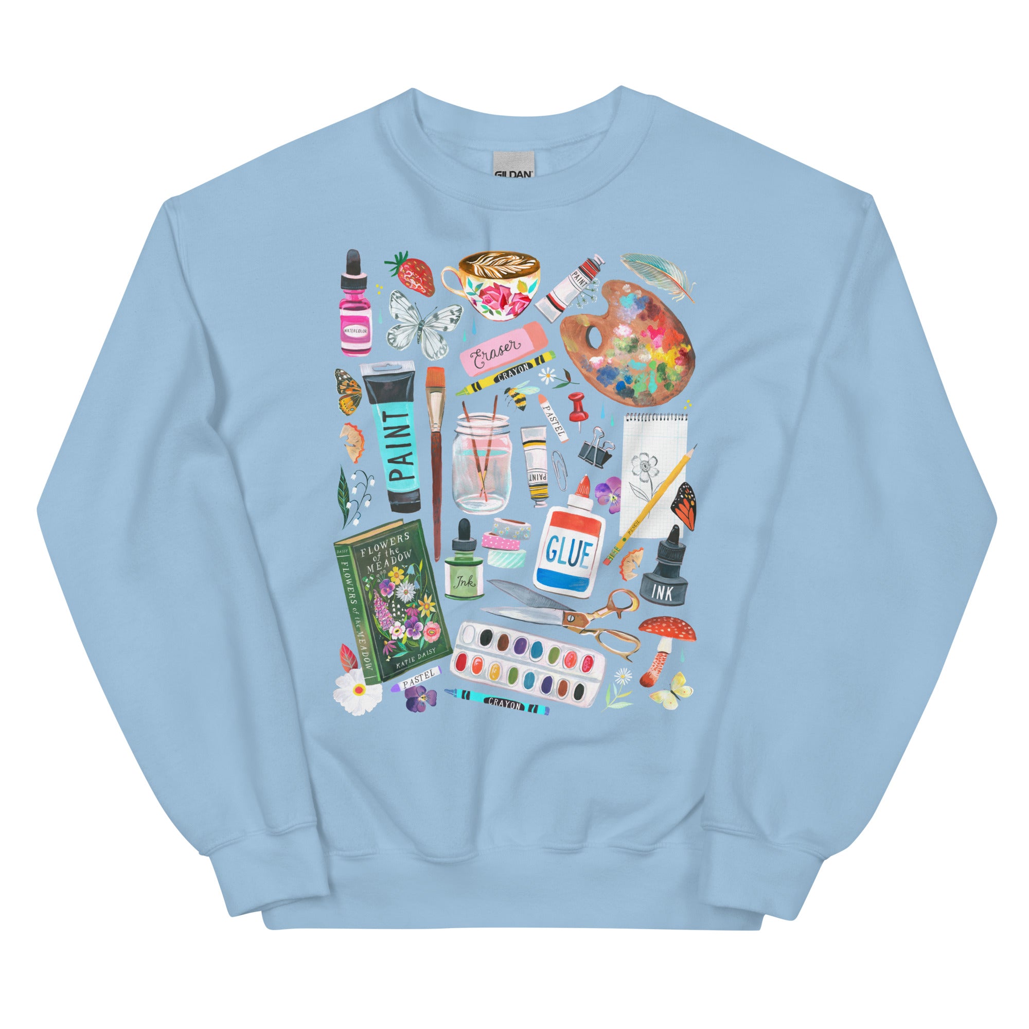 Art Supplies Sweatshirt Light Blue
