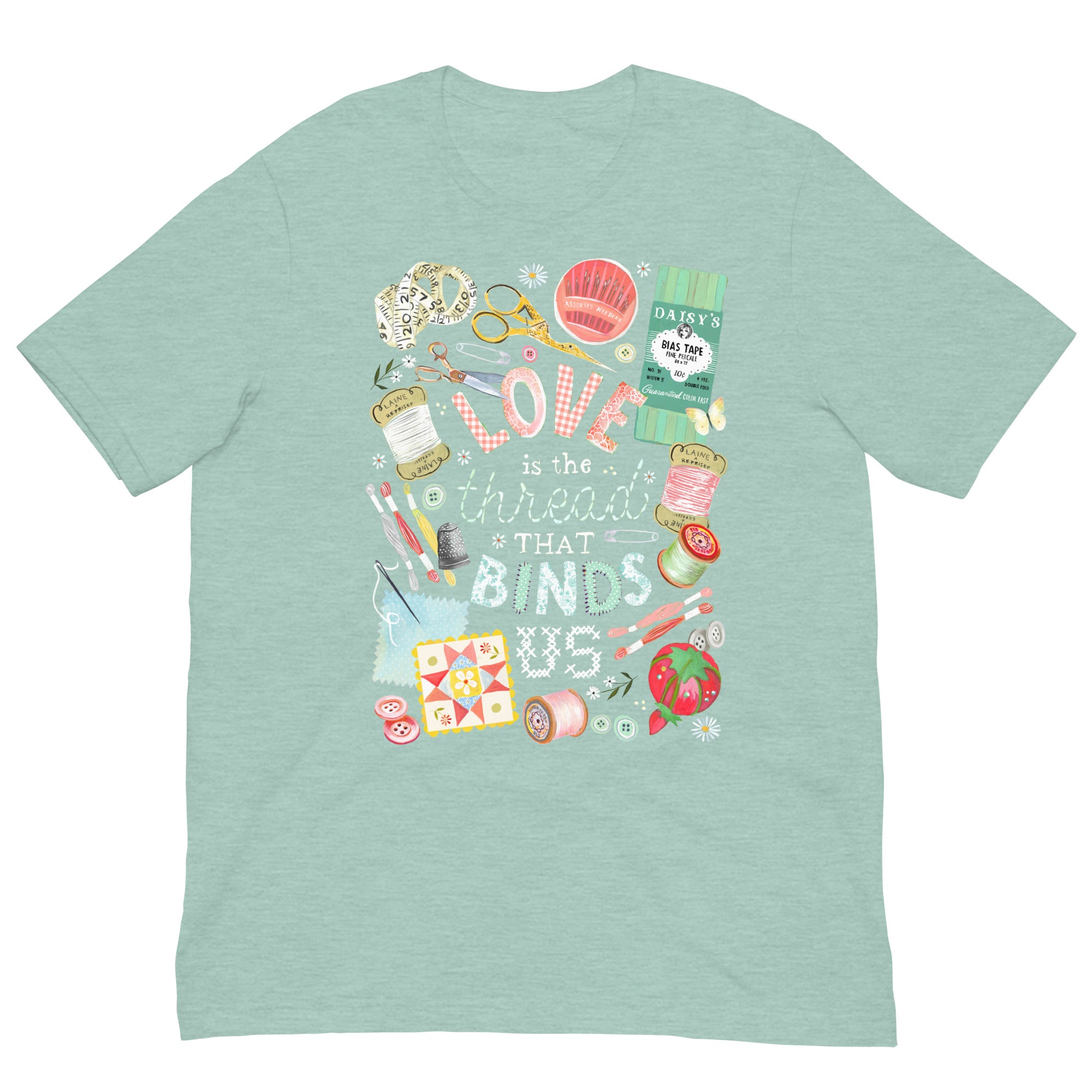 Love is The Thread T-Shirt Heather Prism Dusty Blue