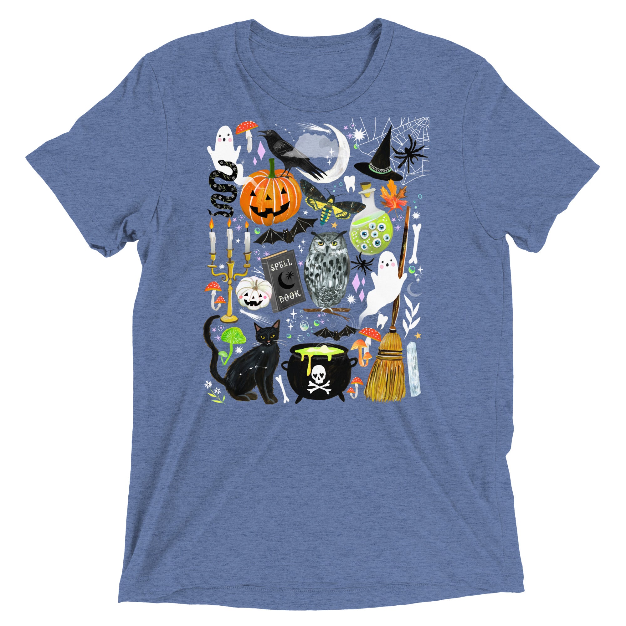 Tri-Blend Halloween T-Shirt Blue Triblend