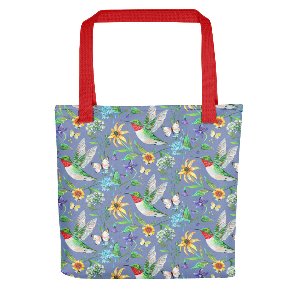 Hummingbird Tote Bag Red