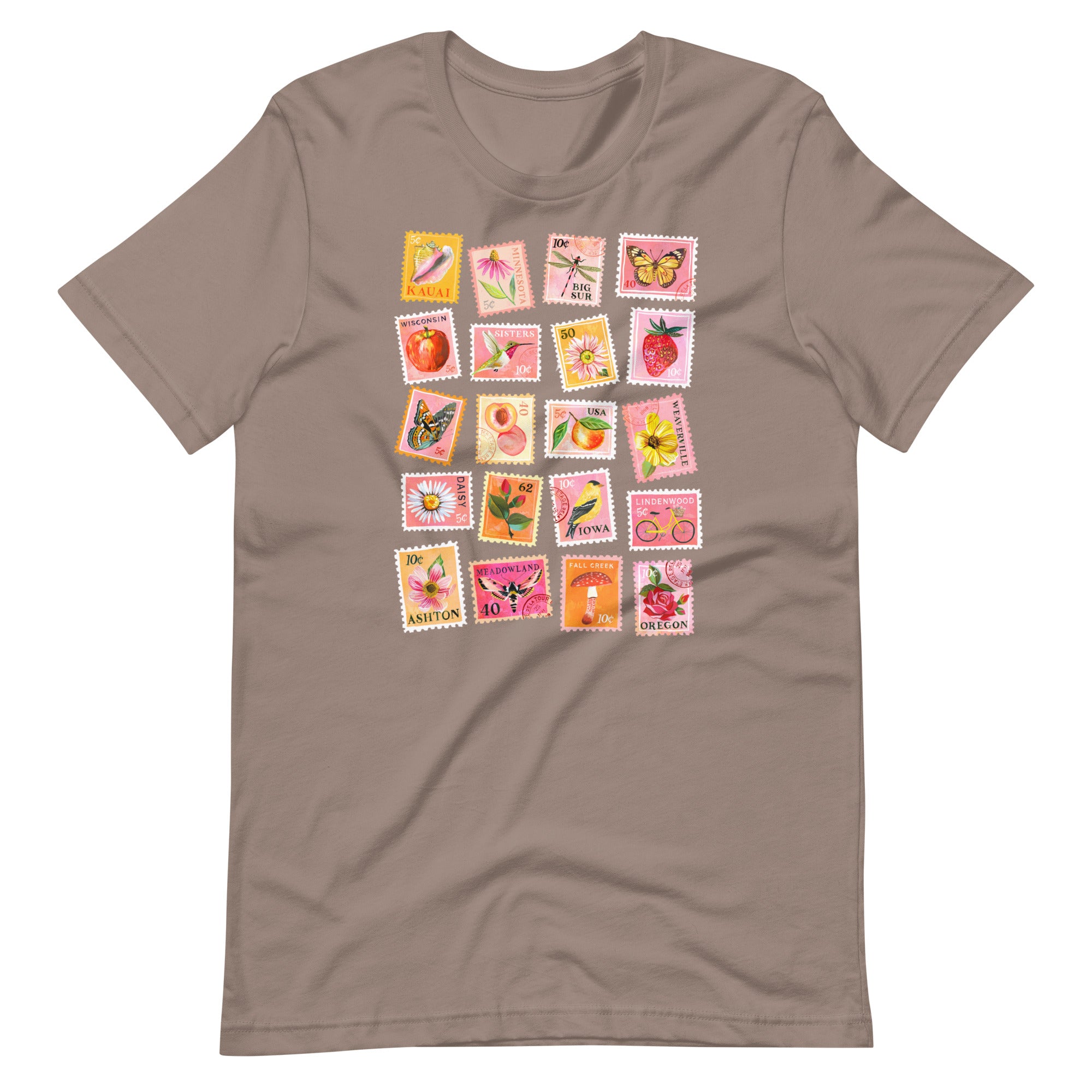 Stamp Collection T-shirt Pebble