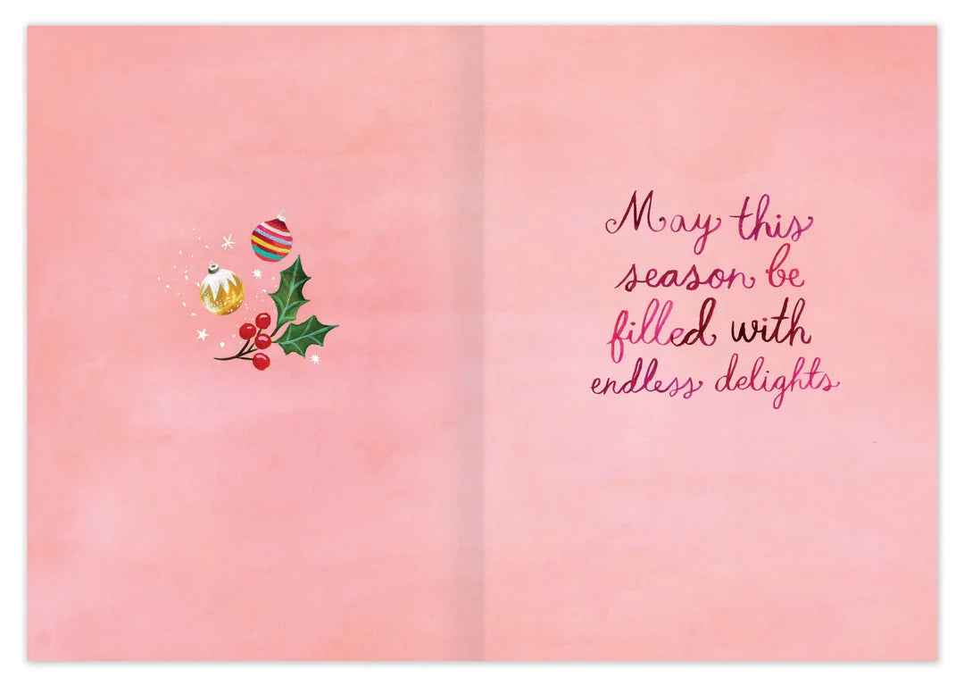 Holiday Wishes Book Stack Holiday Card