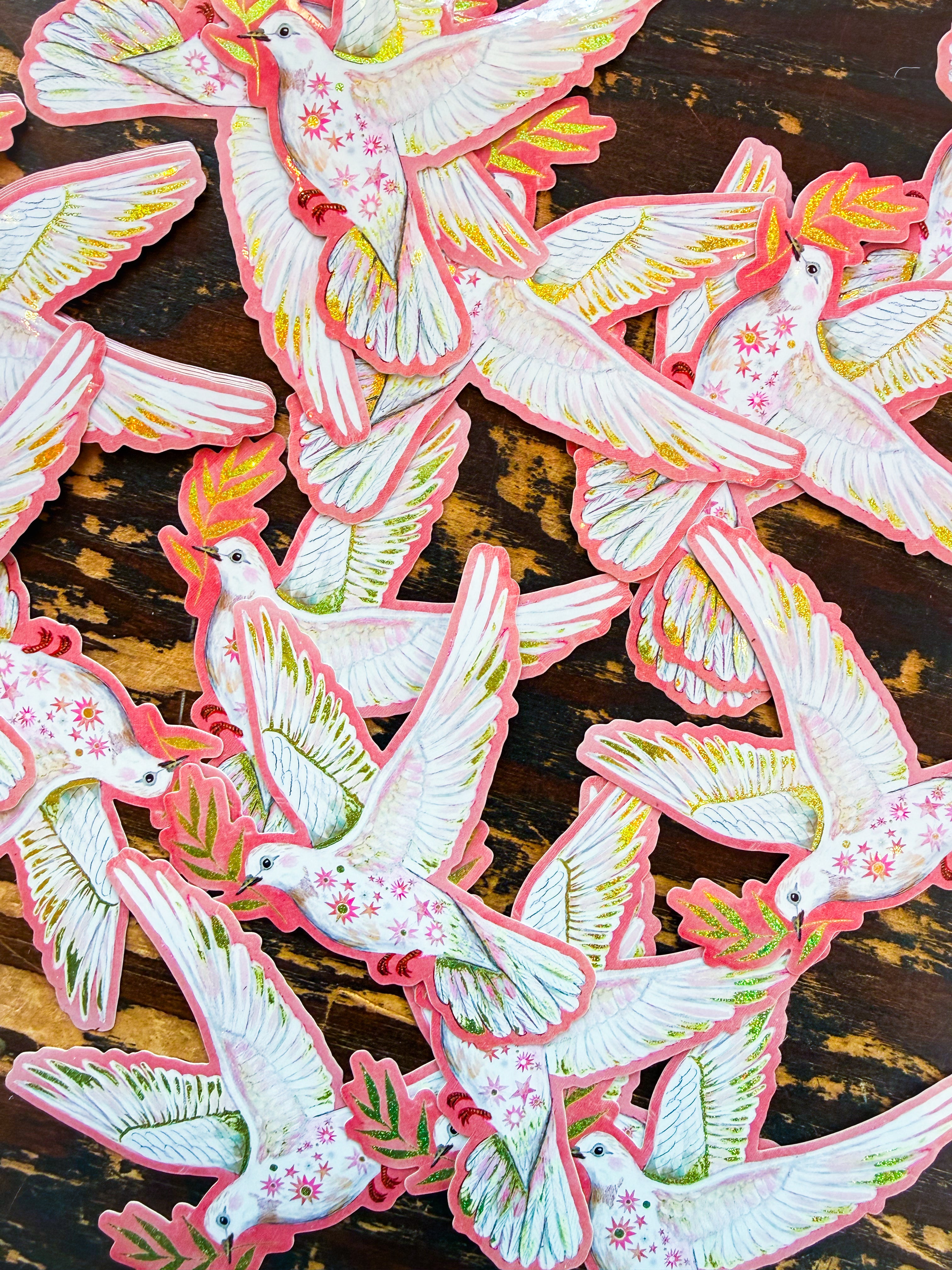 Dove - Glitter Sticker