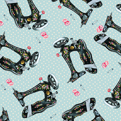 Sewing with Daisy Light Teal
