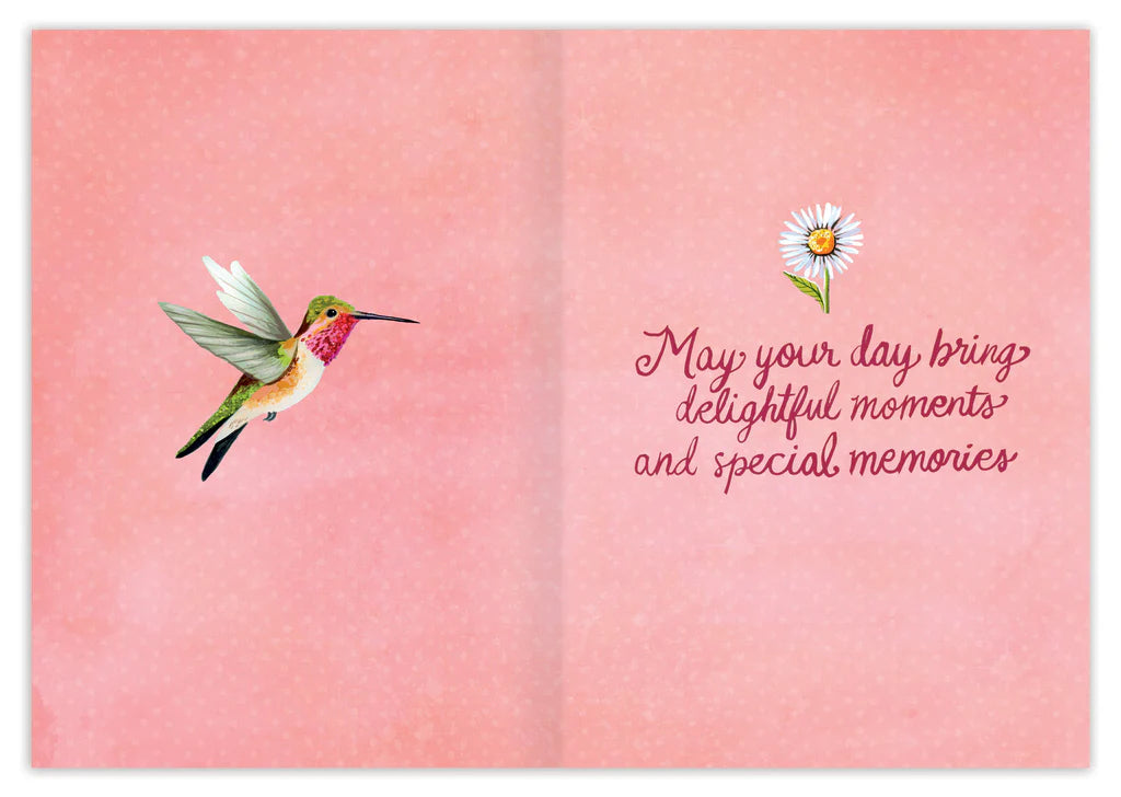 Hummingbirds Beautiful Wishes Birthday Card