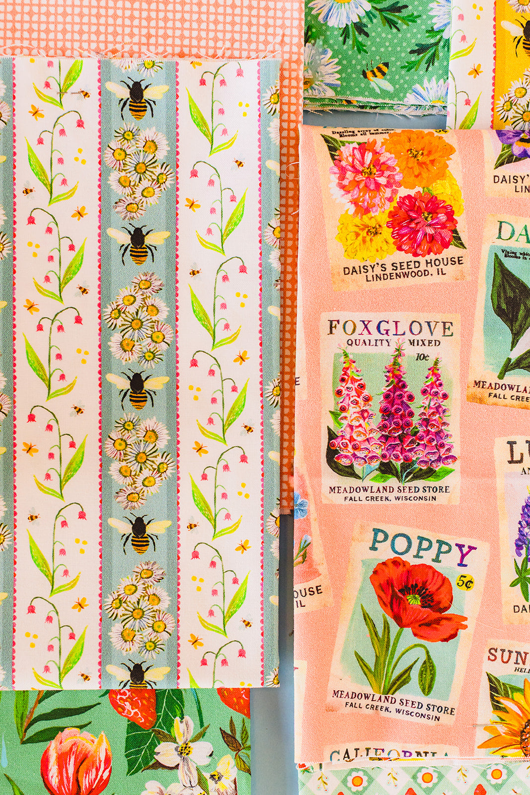 Heritage Seed Packs Lt Peach Jam Fabric