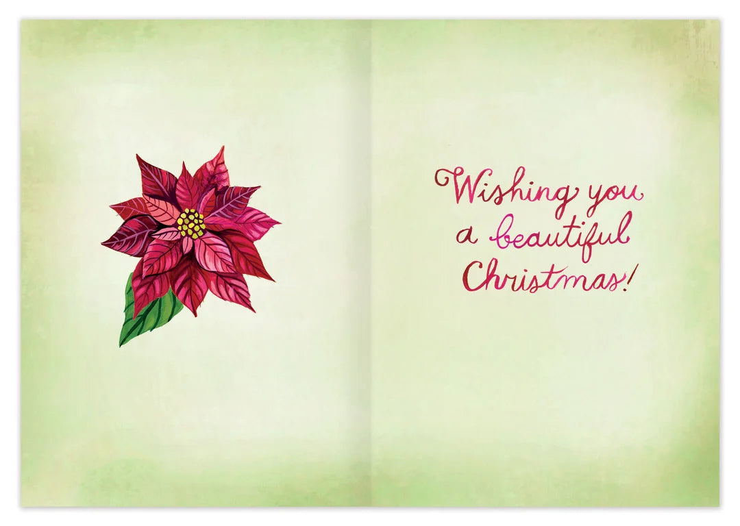 Poinsettia Merry & Bright Holiday Card Set