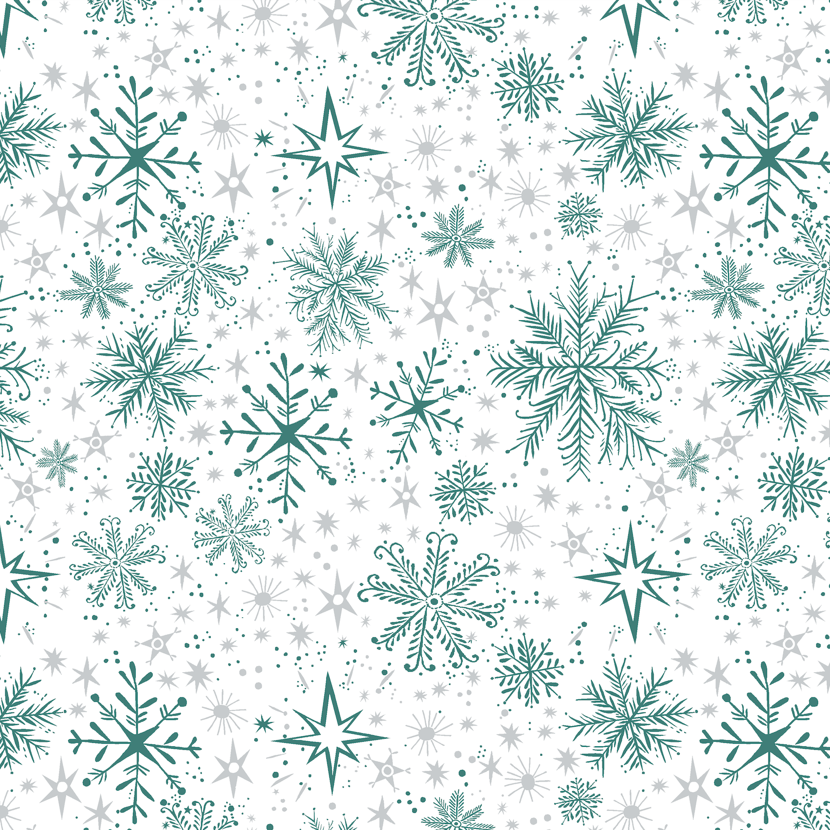 Snow Frost White/Teal Fabric