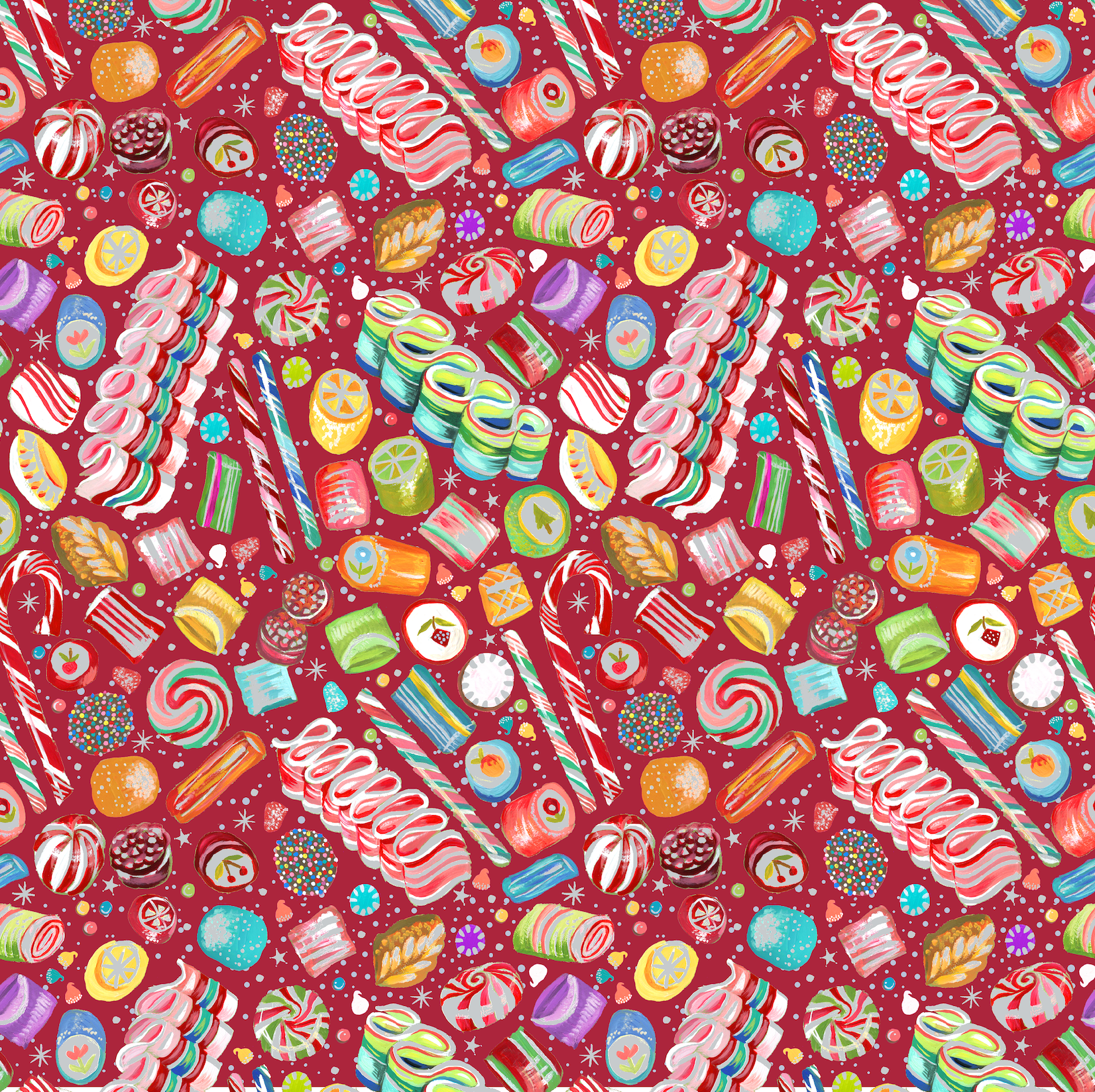 Magical Sweets Red/Multi Fabric