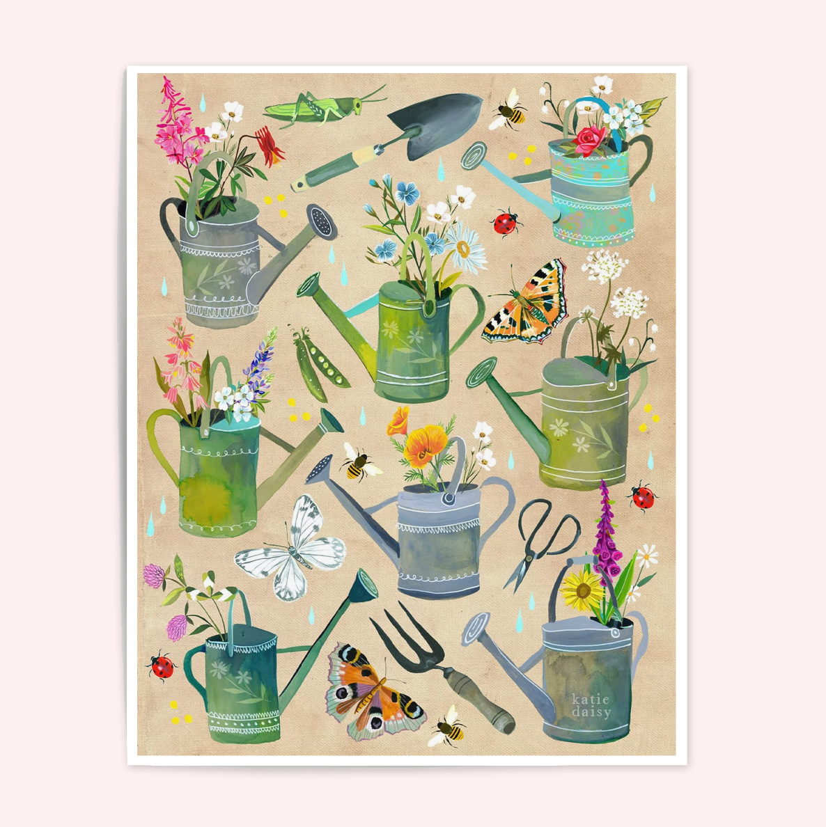 Watering Cans Art Print
