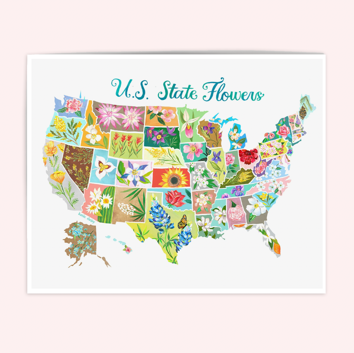 US State Flowers Art Print