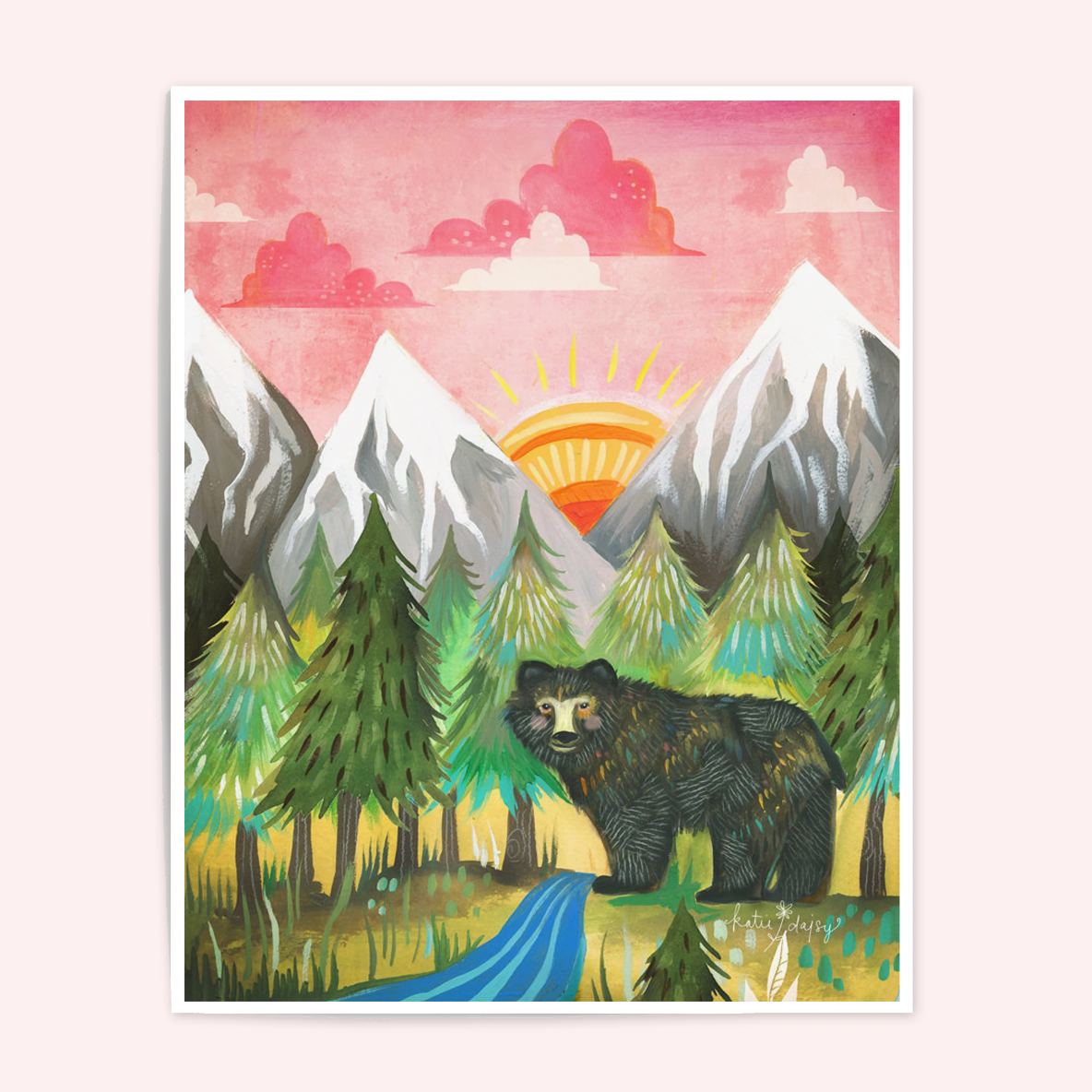 Sunrise Bear Art Print