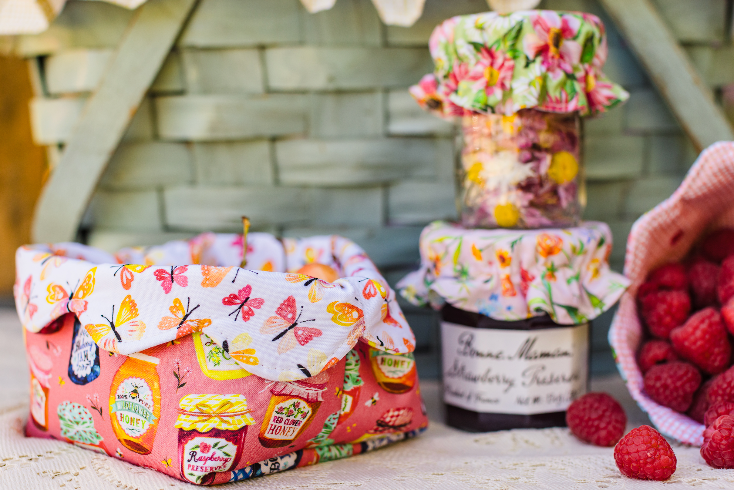 Jam Jars Peach Jam Fabric