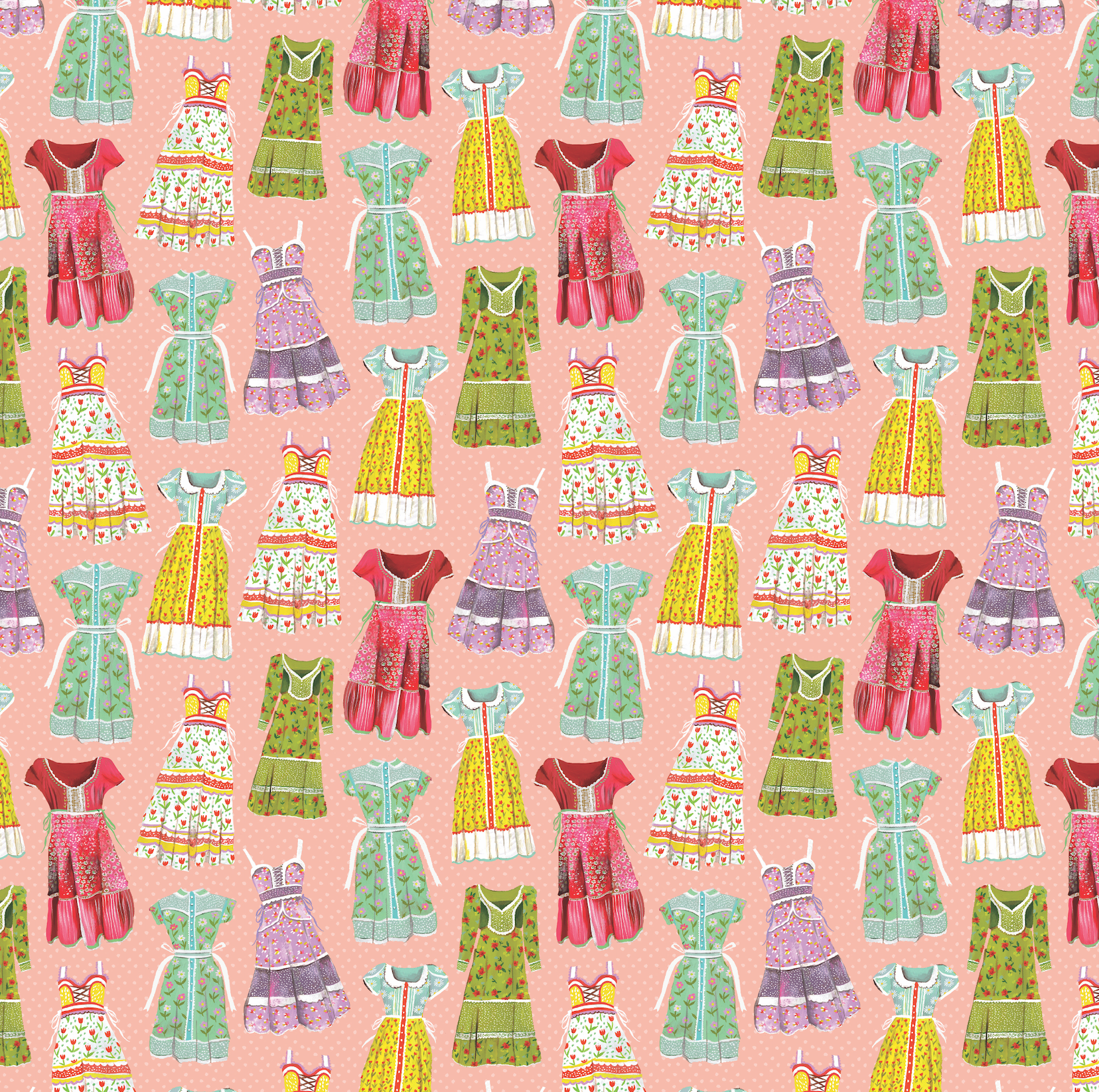 Prairie Dresses Lt Peach Jam Fabric