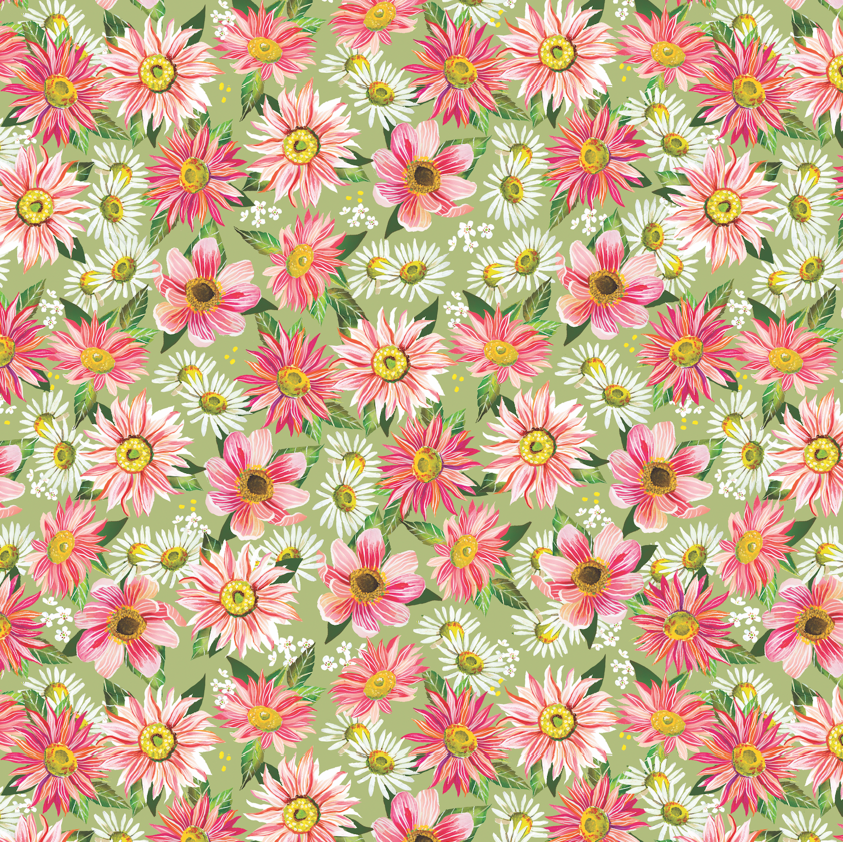 Country Bloom Fern Fabric