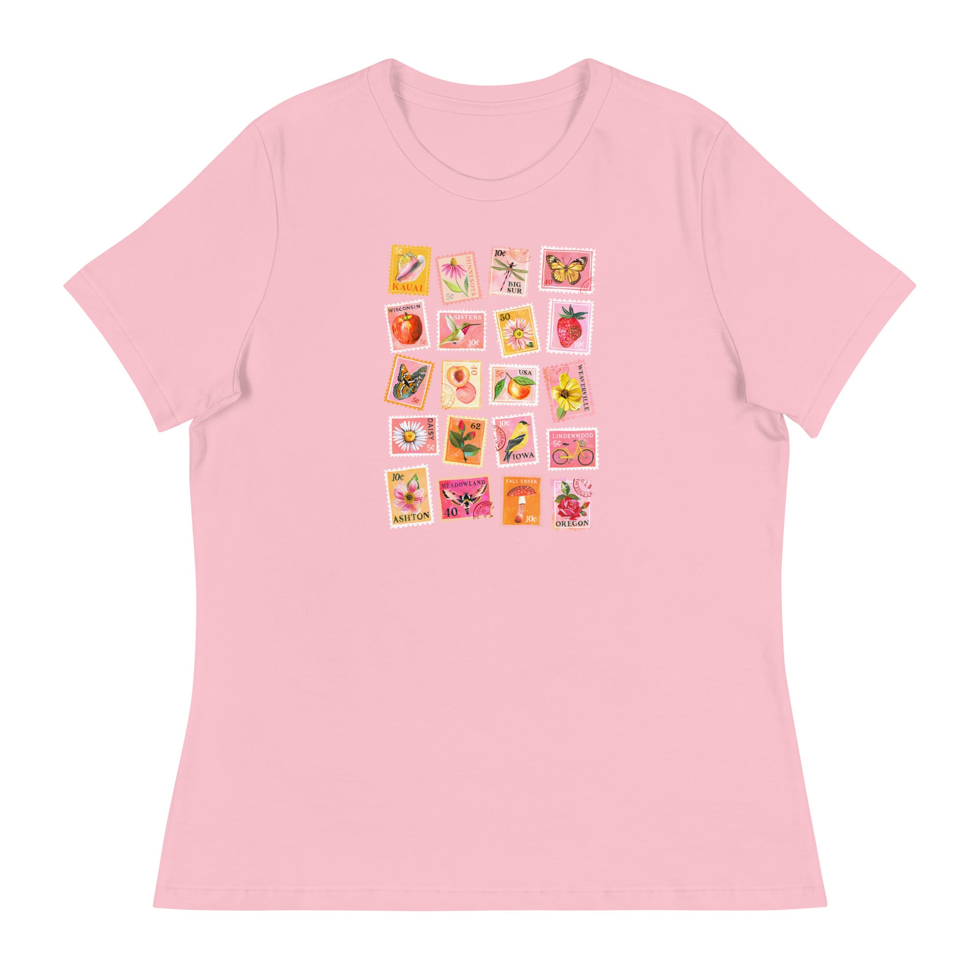 Stamp Collection T-Shirt Pink