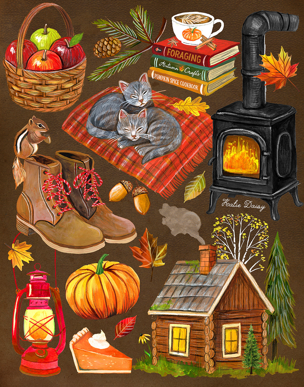 Autumn Cabin Art Print