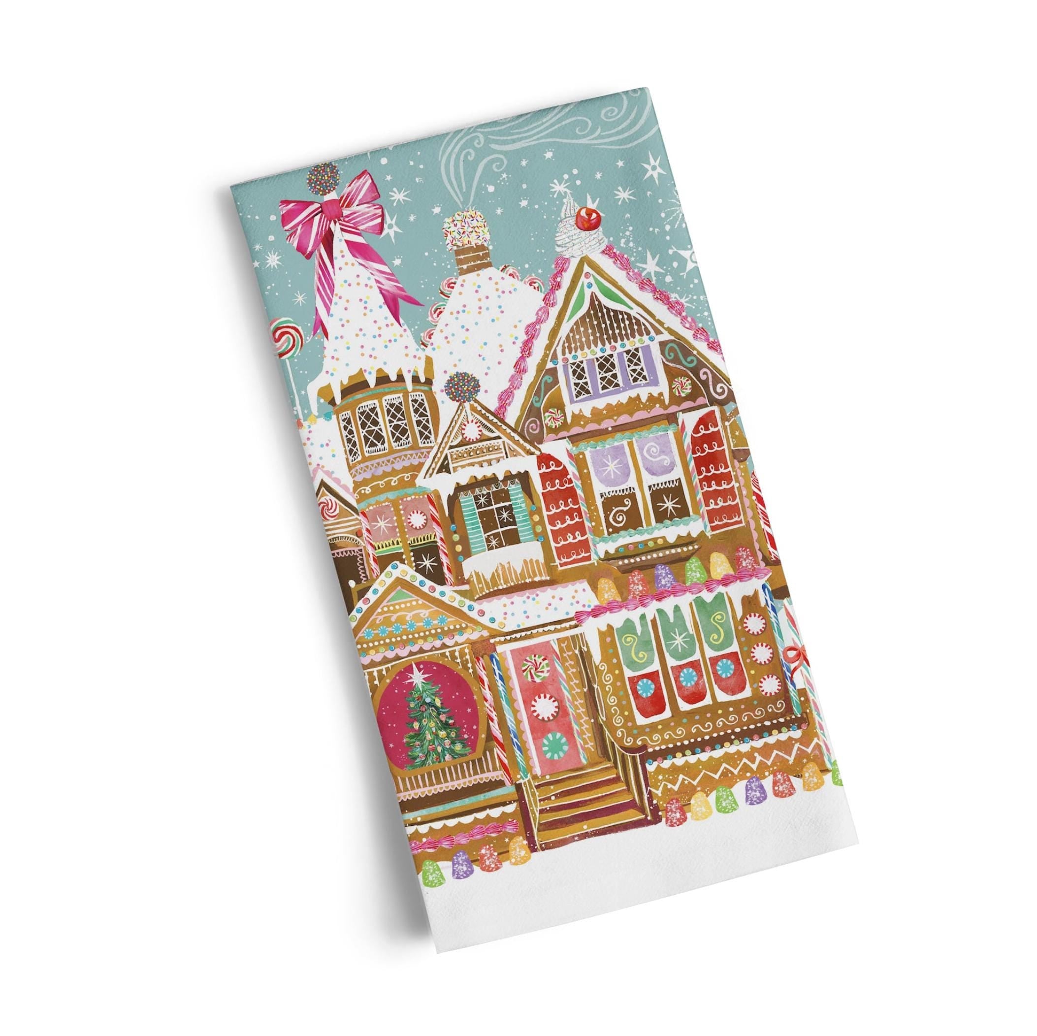 Gingerbread House Tea Towel