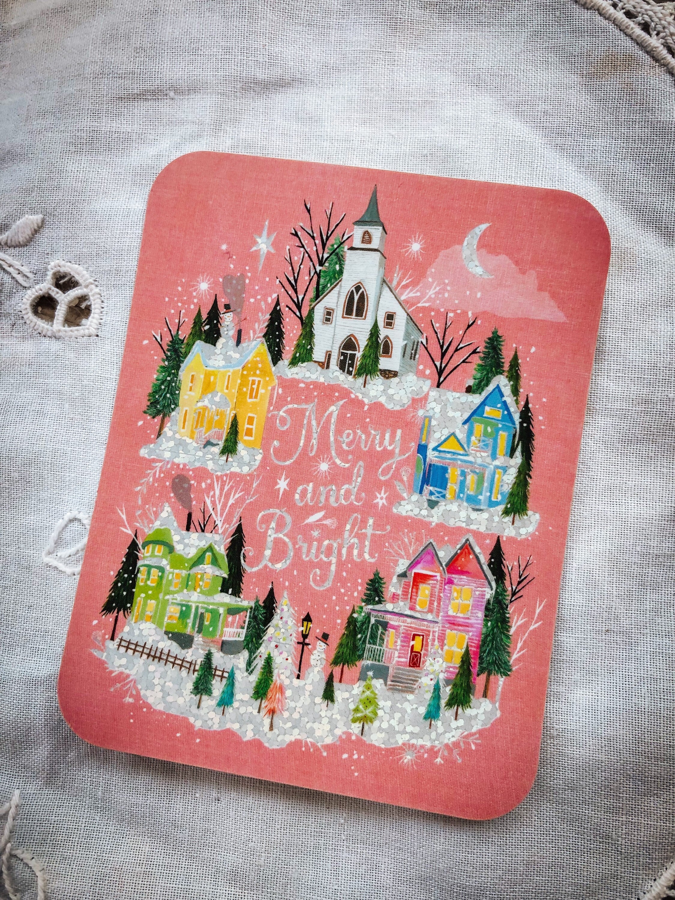 Merry & Bright Glitter Sticker