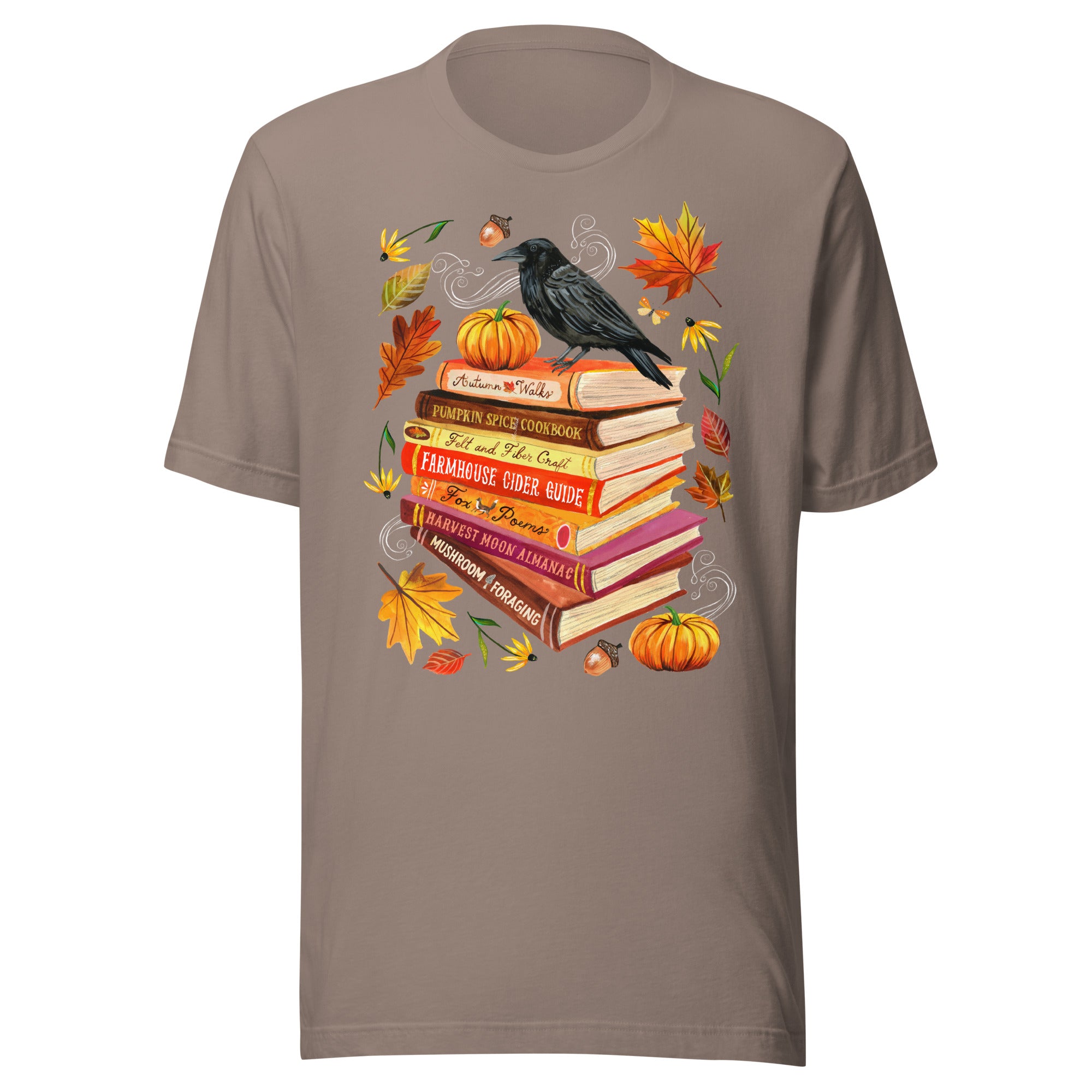Autumn Library T-Shirt Pebble