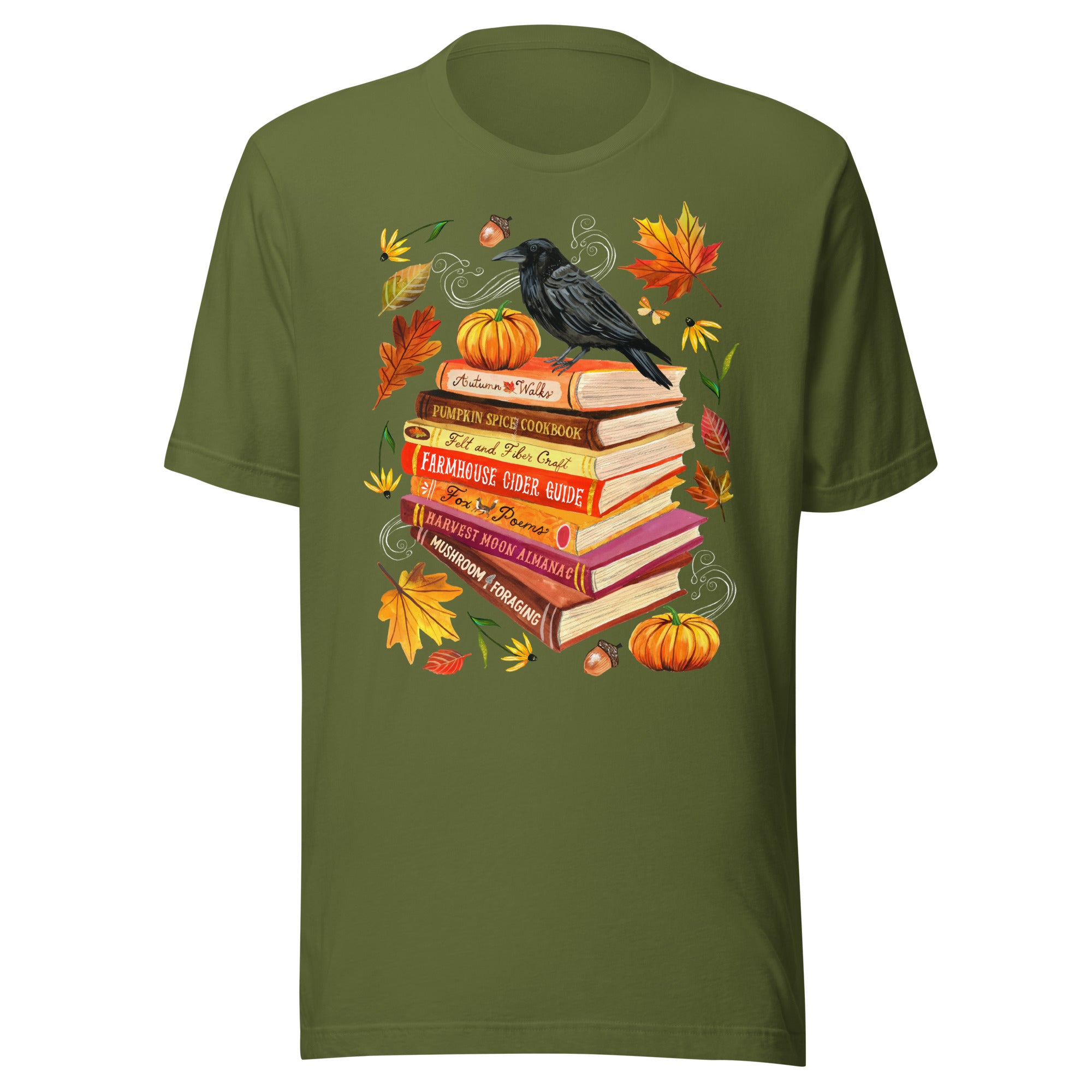 Autumn Library T-Shirt Olive