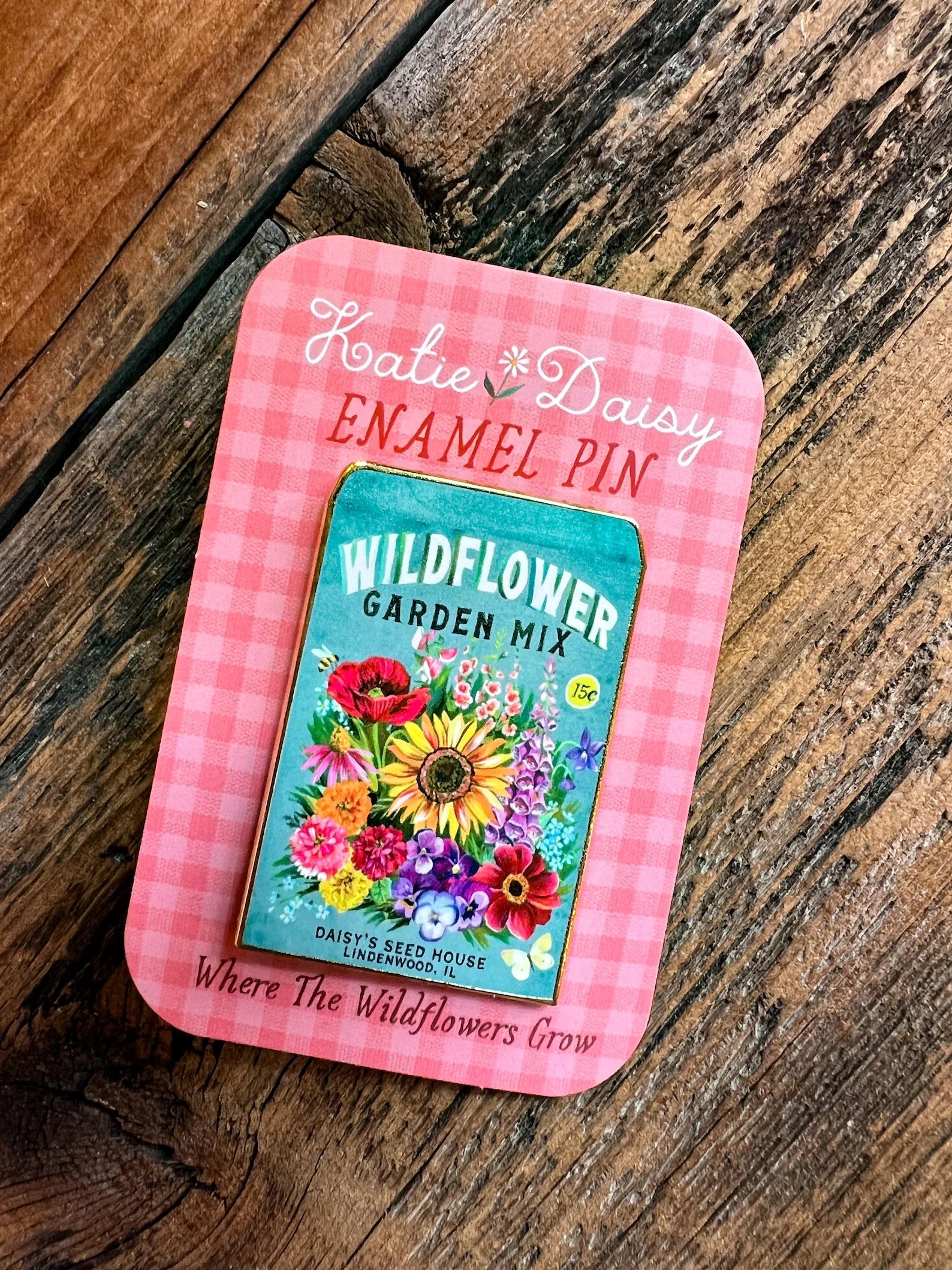 Wildflower Seed Packet Enamel Pin