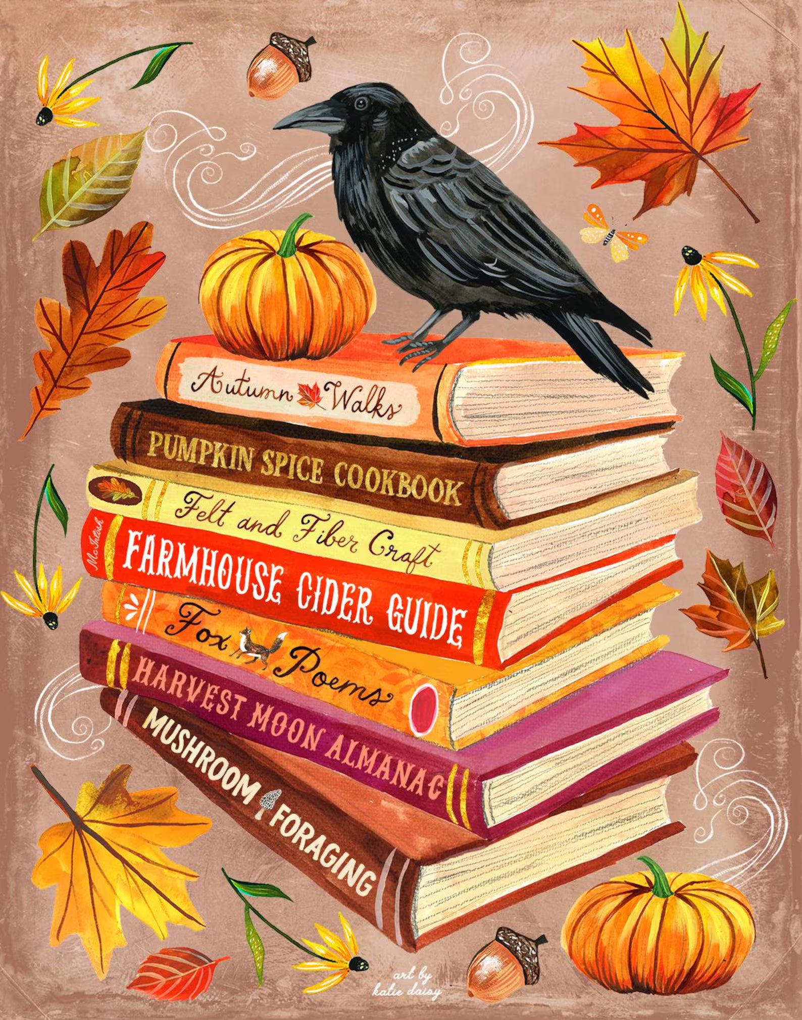 Autumn Library Art Print