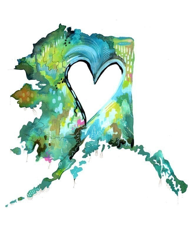 Alaska Love Art Print